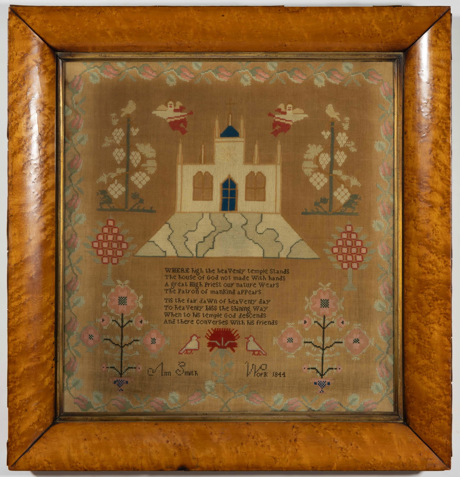 AMERICAN / ENGLISH PICTORIAL NEEDLEWORK SAMPLER (1 of 6)