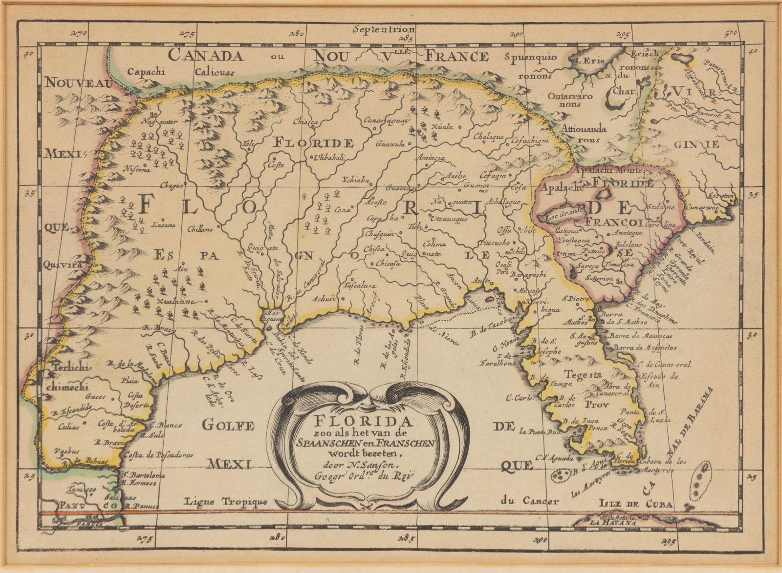 AFTER NICOLAS SANSON (FRENCH, 1600-1667) MAP OF FLORIDA (1 of 3)