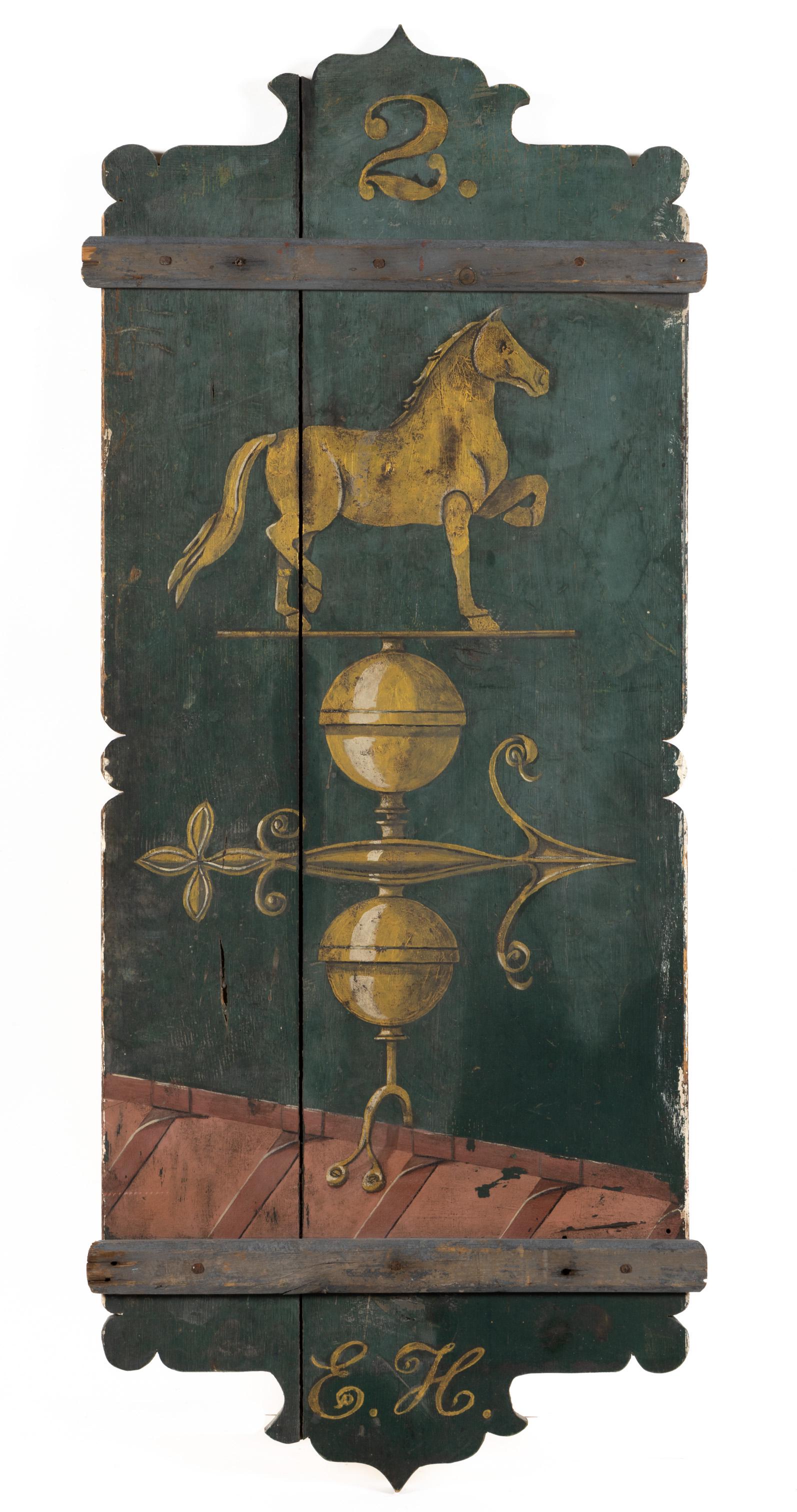 FOLK ART PAINTED WOODEN LIVERY STABLE SIGN (1 of 4)