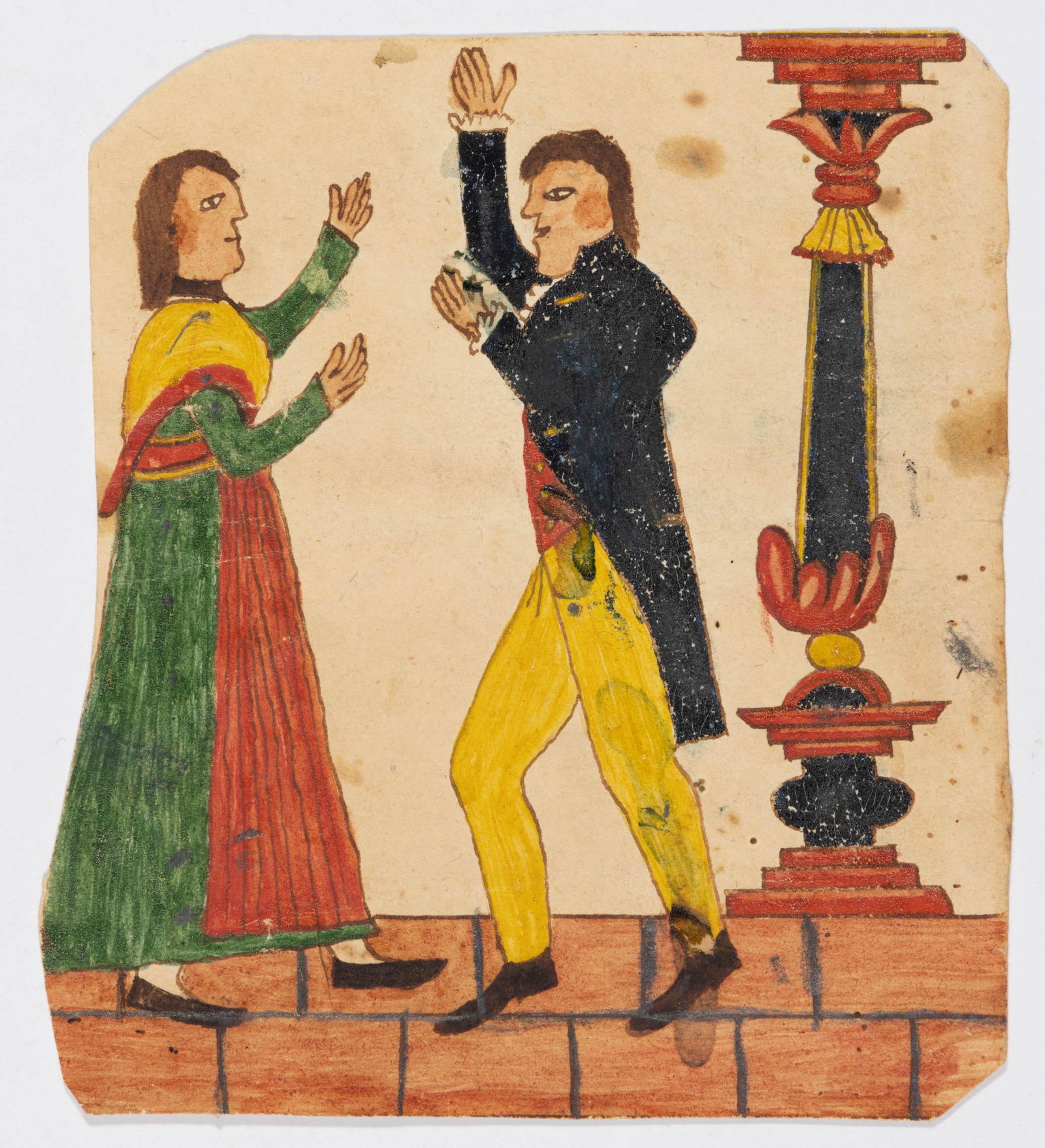 DURS RUDY, SR. (1766-1843) OR DURS RUDY, JR. (1789-1850) LEHIGH CO., PENNSYLVANIA FOLK ART FRAKTUR (1 of 2)