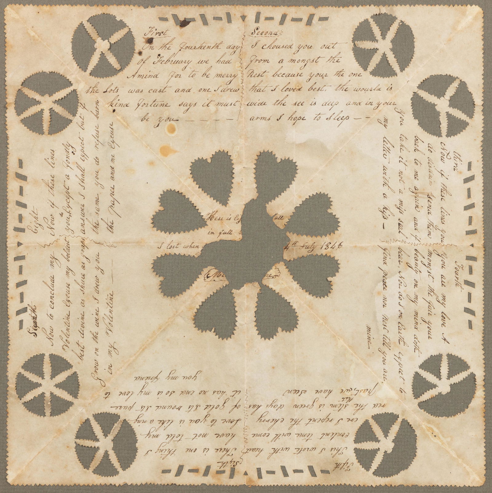 AMERICAN FOLK ART CUT-WORK / SCHERENSCHNITTE VALENTINE (1 of 6)