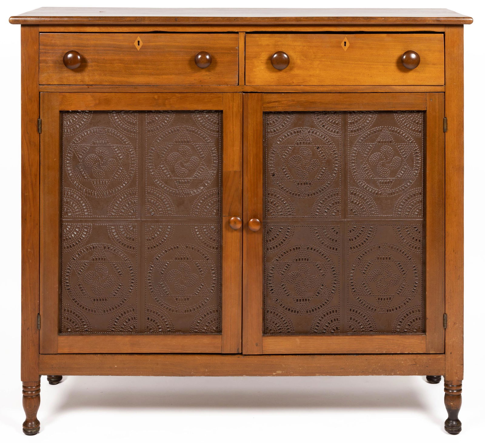 GREENE CO., TENNESSEE WALNUT PUNCHED-TIN-PANELED FOOD / PIE SAFE (1 of 8)