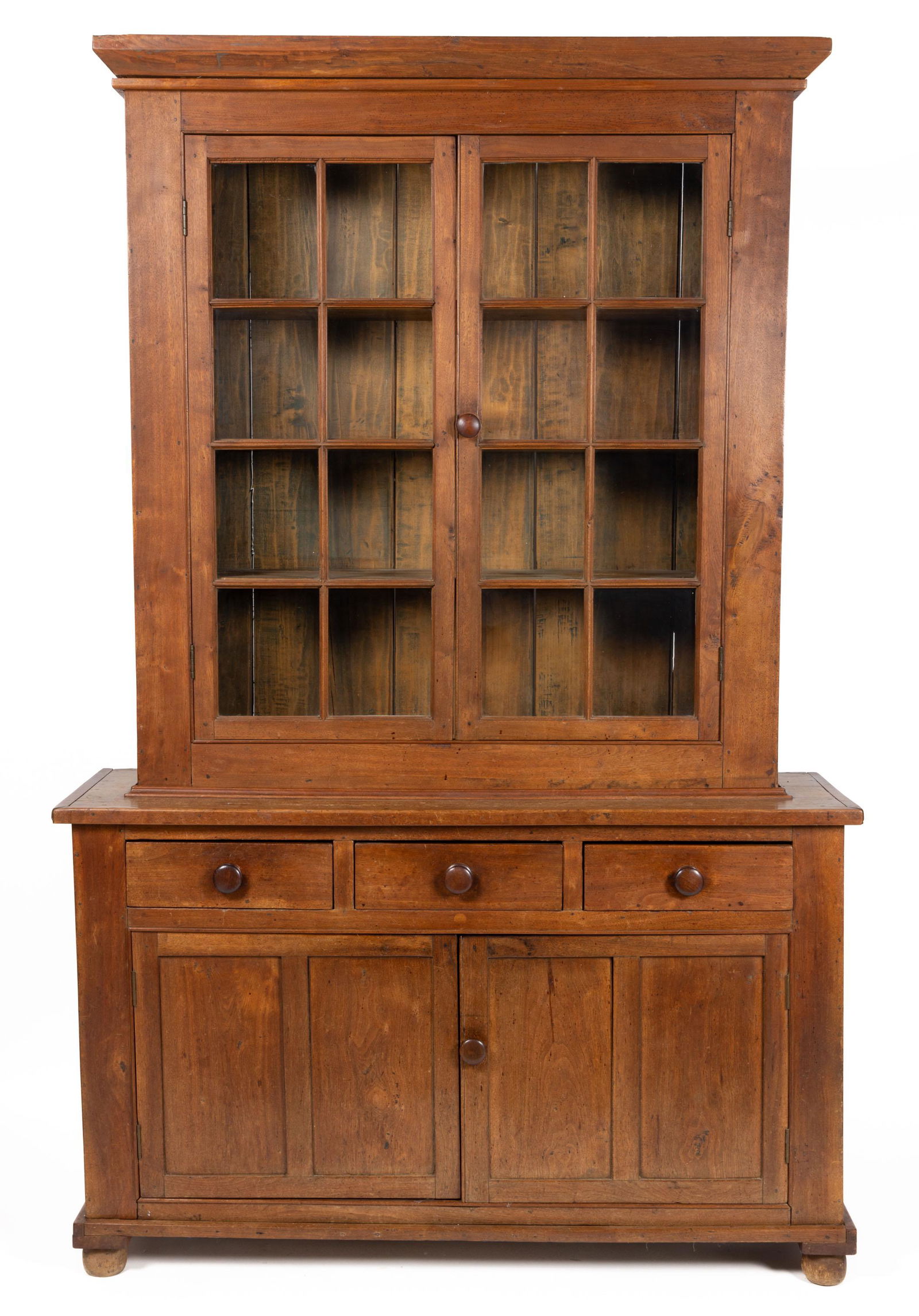 MID-ATLANTIC WALNUT STEP-BACK CUPBOARD (1 of 6)