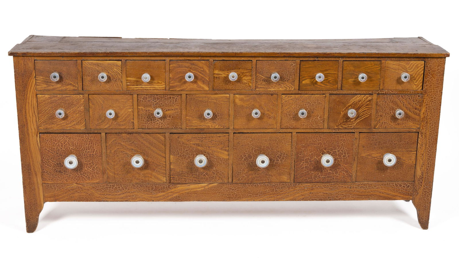 WESTERN NEW YORK PAINT-DECORATED POPLAR APOTHECARY CUPBOARD (1 of 4)