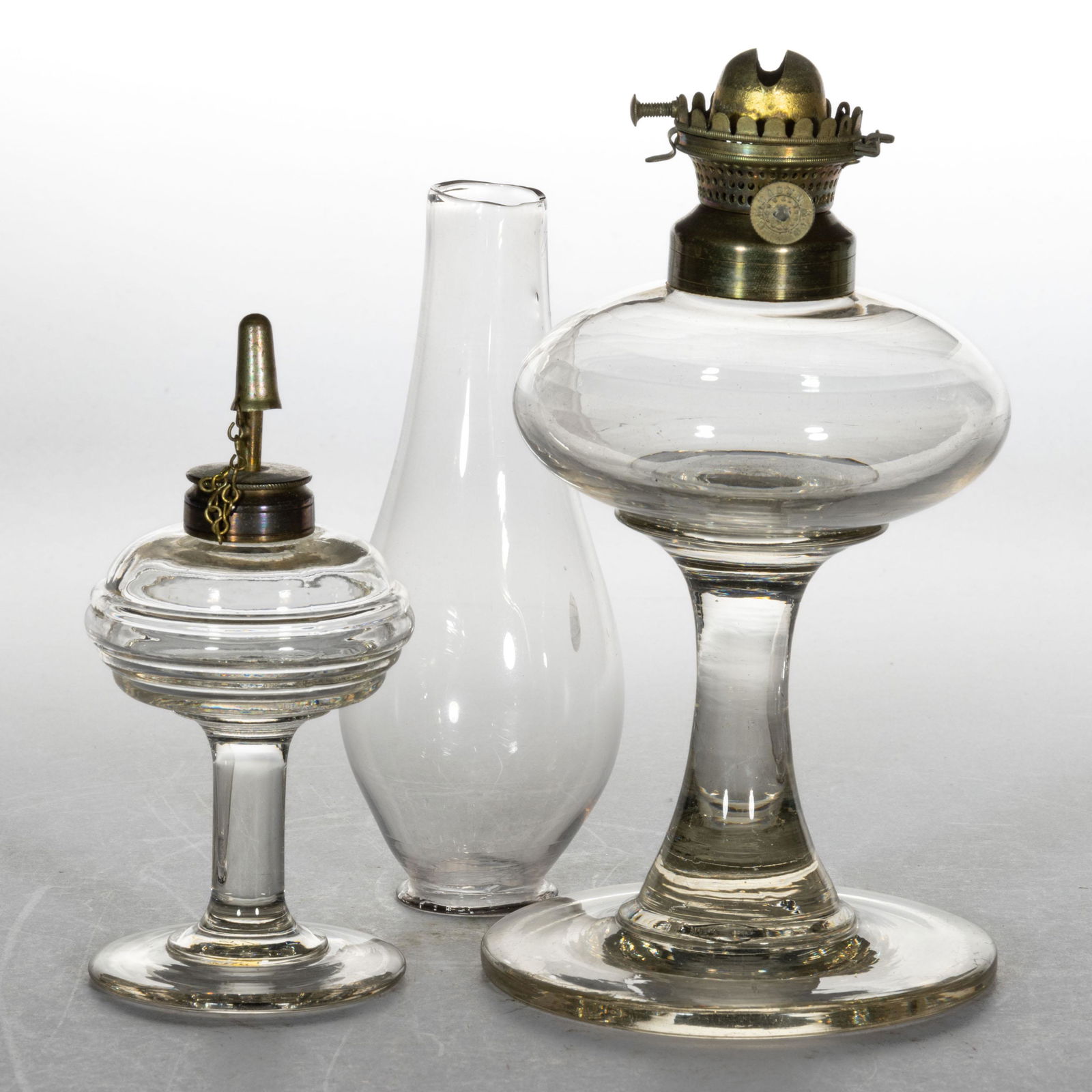 ASSORTED UNPATTERNED KEROSENE STAND LAMPS, LOT OF TWO (1 of 1)