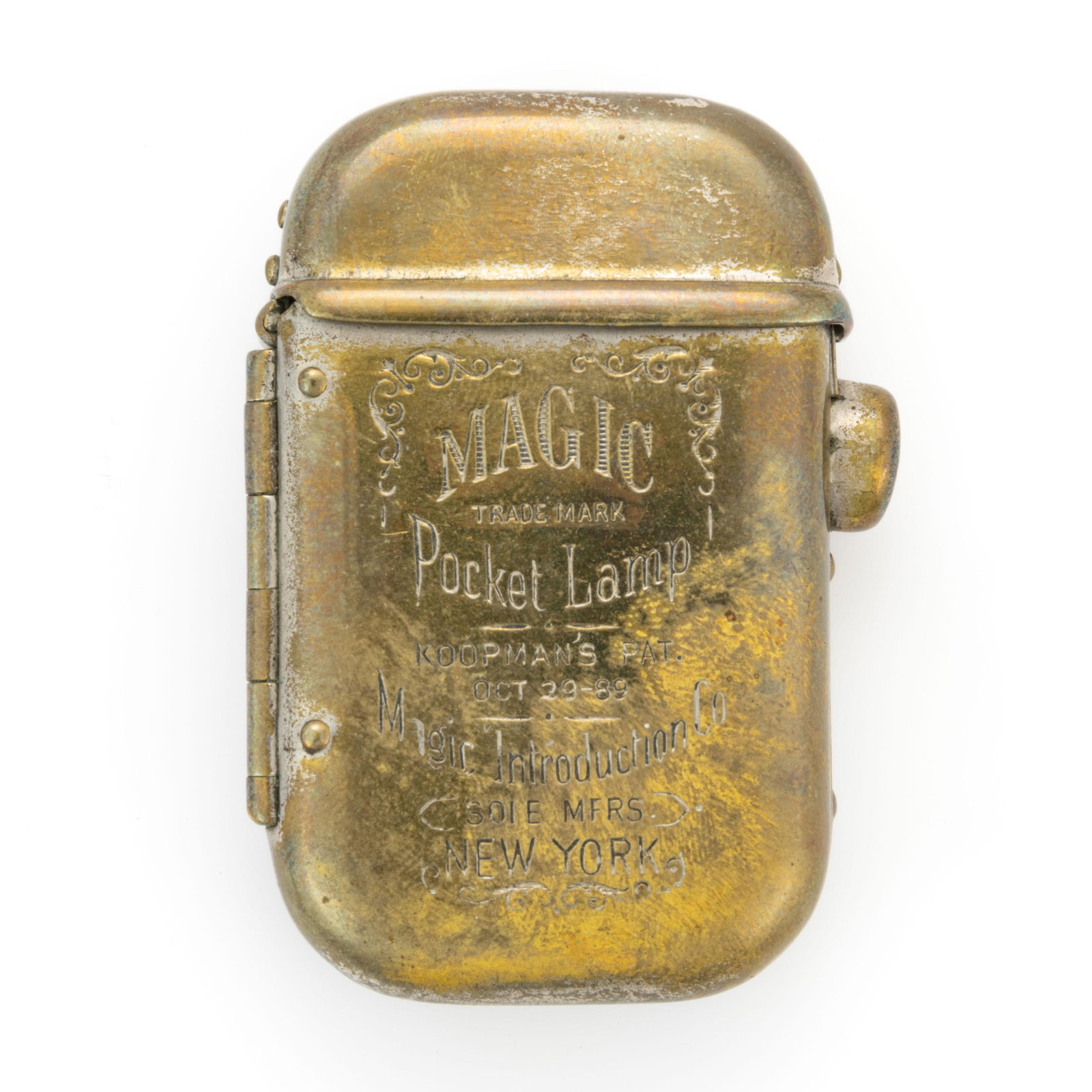 MAGIC INTRODUCTION CO. METAL MAGIC POCKET LAMP / CIGAR LIGHTER (1 of 3)