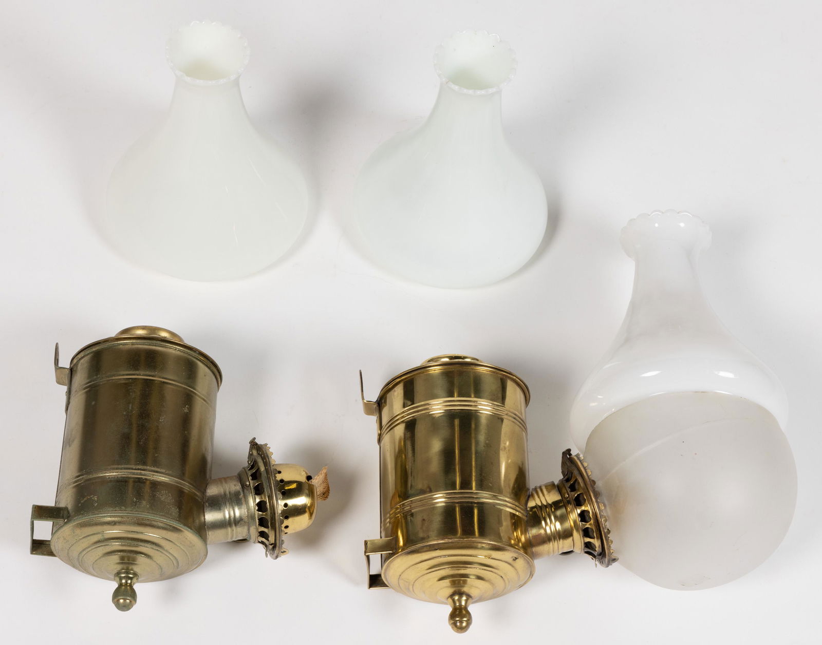 BRASS ANGLE LAMPS, LOT OF TWO (1 of 1)