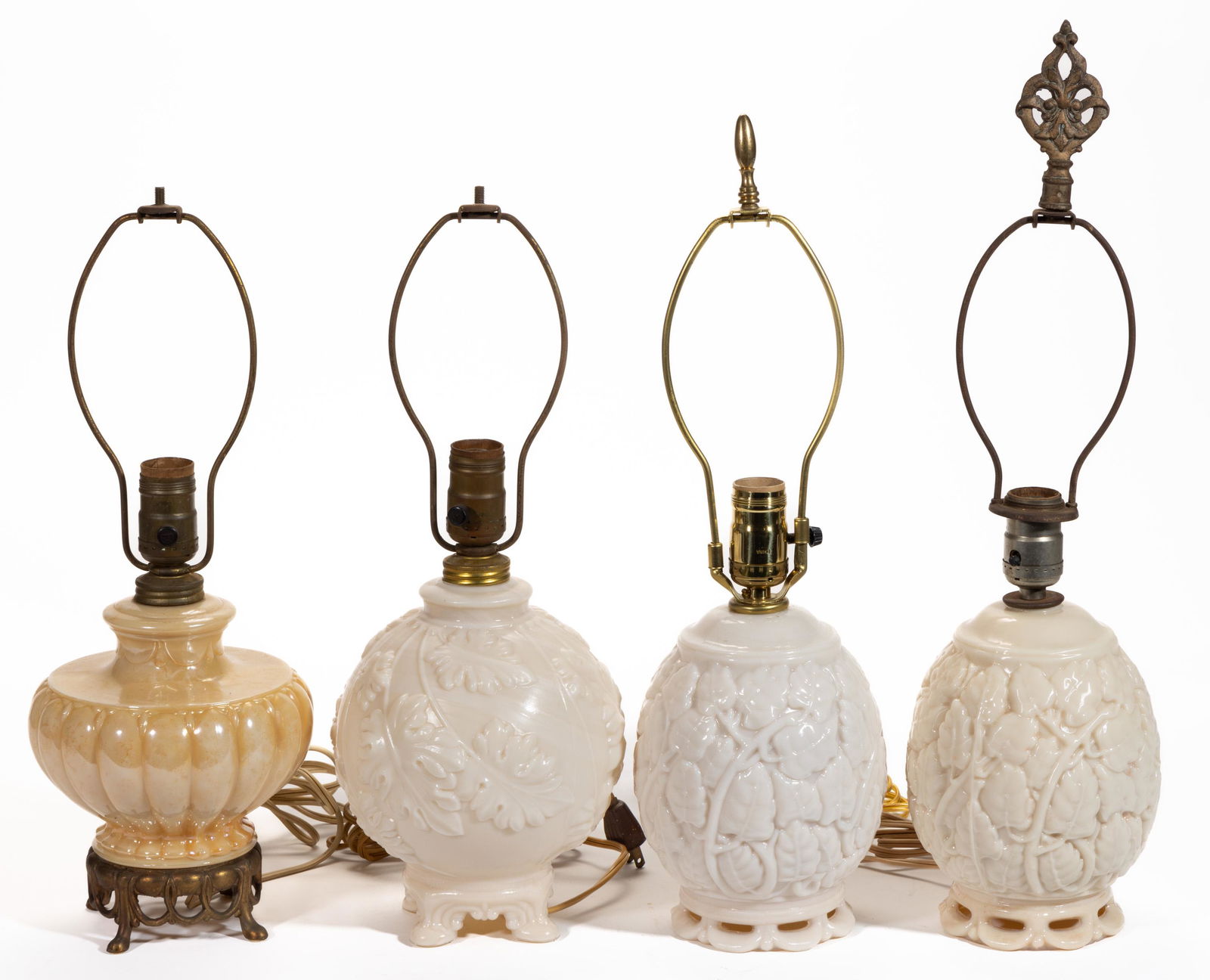 ALADDIN ALACITE GLASS ELECTRIC TABLE LAMPS, LOT OF FOUR (1 of 1)