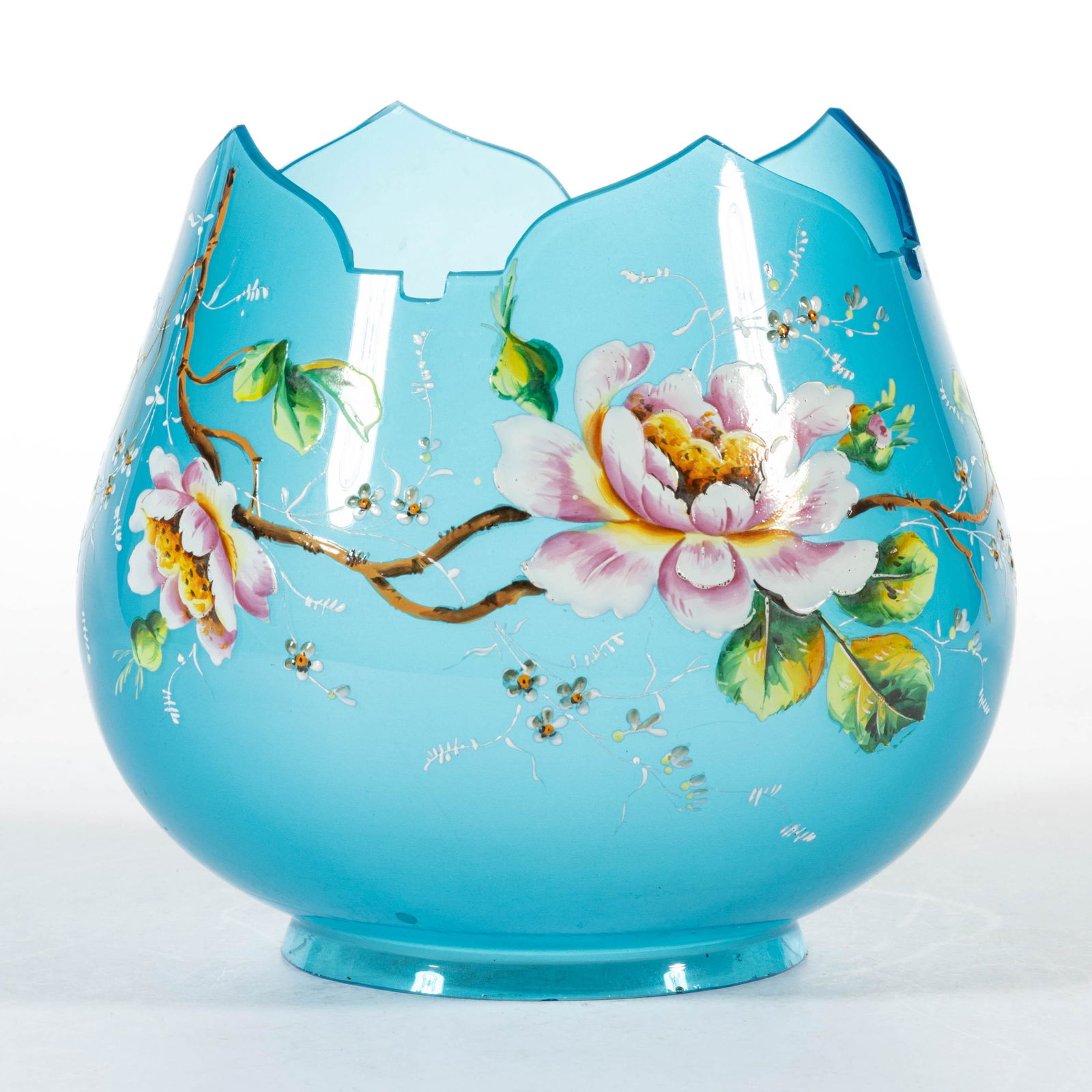 VICTORIAN MOORISH AND ENAMEL-DECORATE KEROSENE LAMP SHADE (1 of 1)