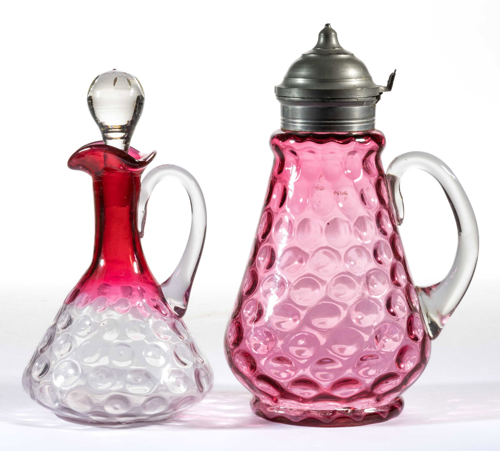 ASSORTED VICTORIAN SPOT-OPTIC GLASS CONDIMENT ARTICLES, LOT OF TWO (1 of 1)