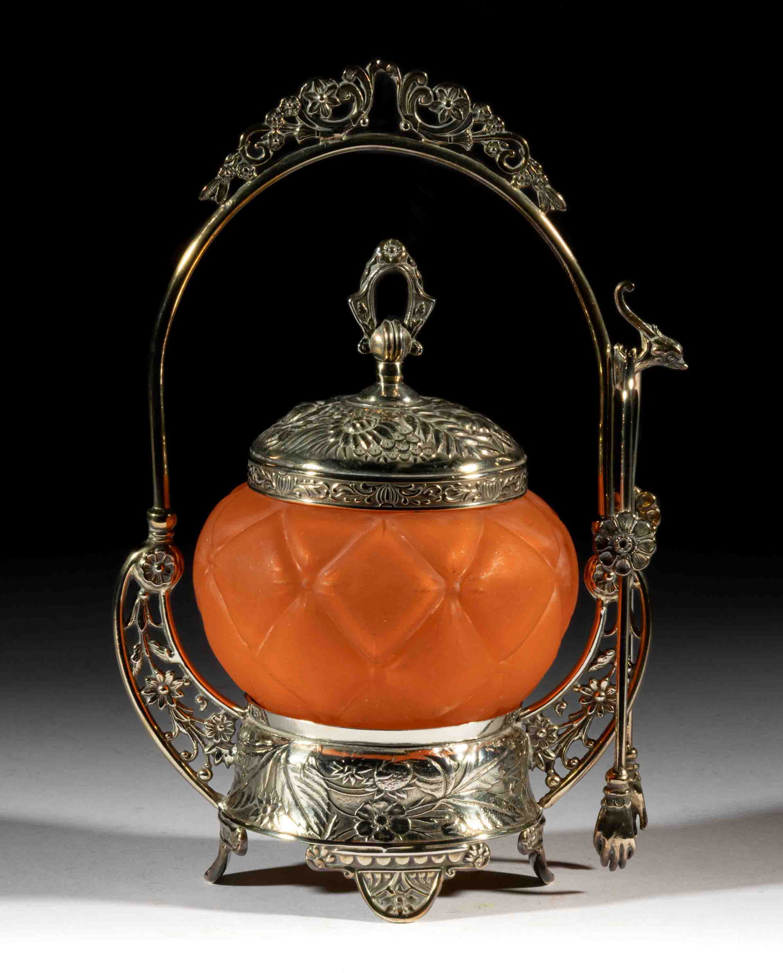 FLORETTE / QUILT GLASS PICKLE CASTER (1 of 1)