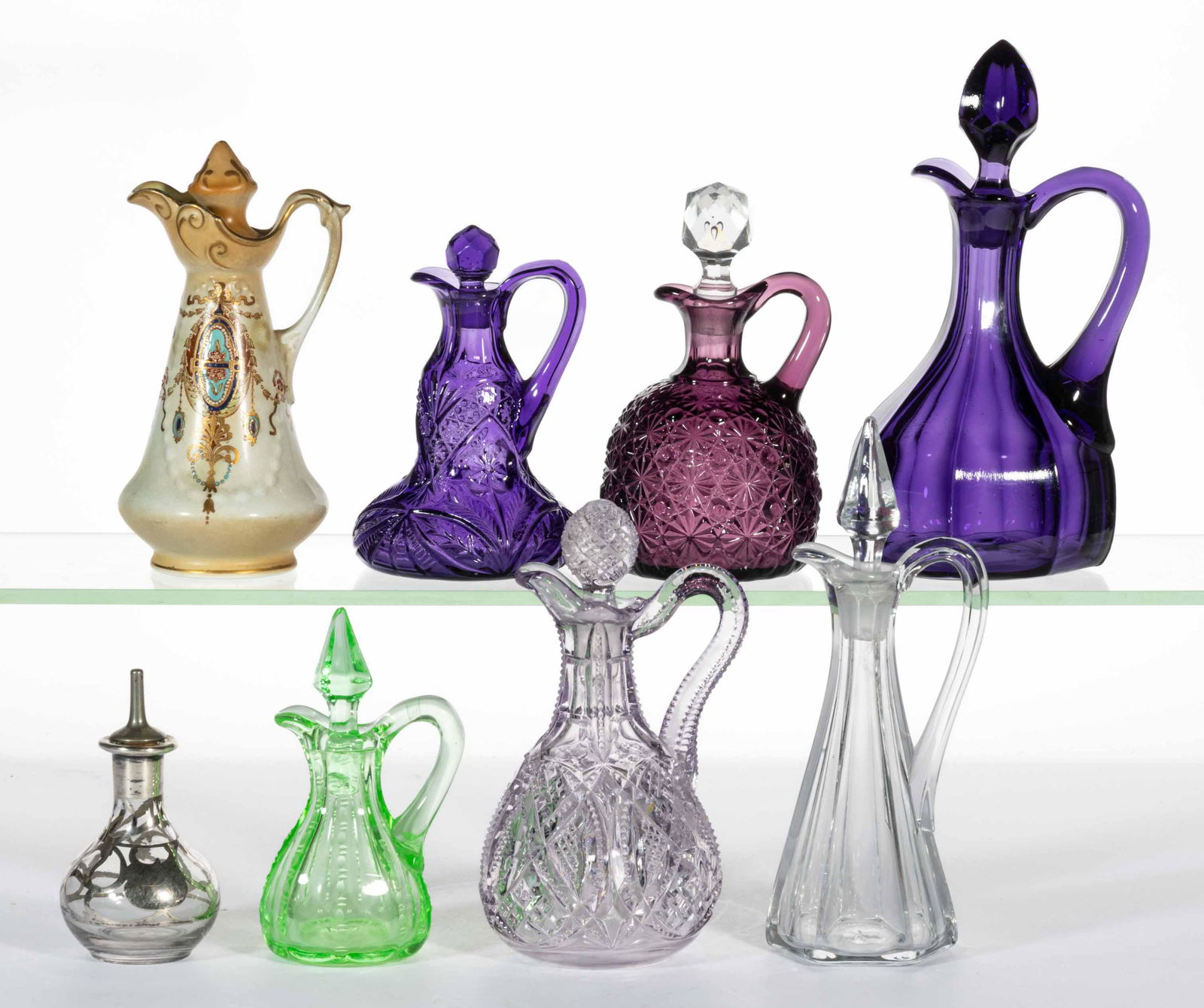 ASSORTED GLASS / CERAMIC CRUETS, LOT OF SEVEN (1 of 1)