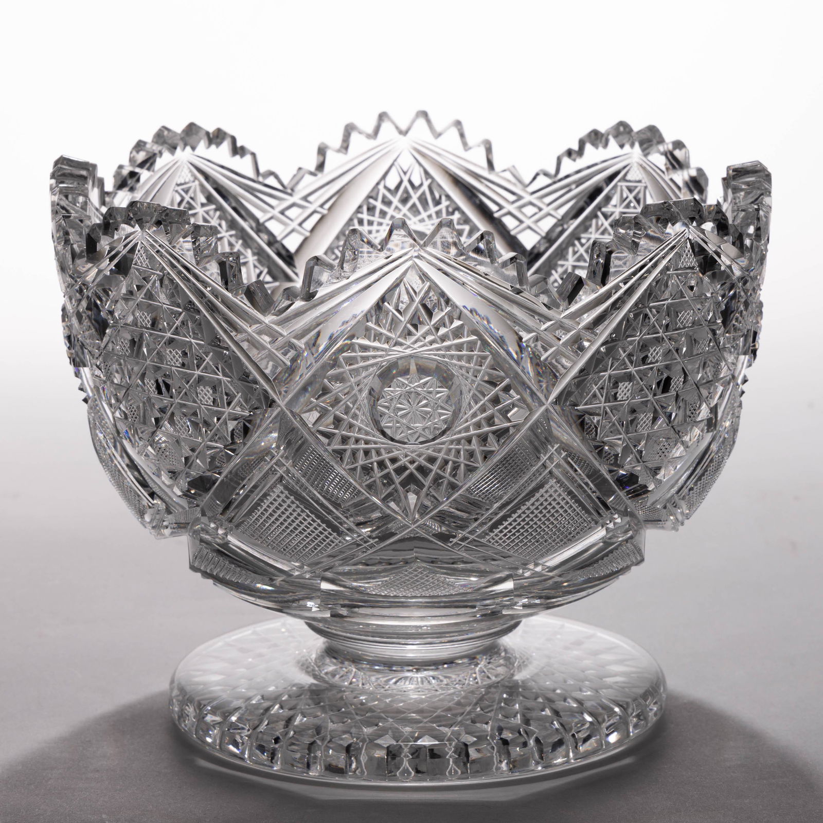 AMERICAN BRILLIANT CUT GLASS LARGE WHIPPED CREAM BOWL (1 of 1)