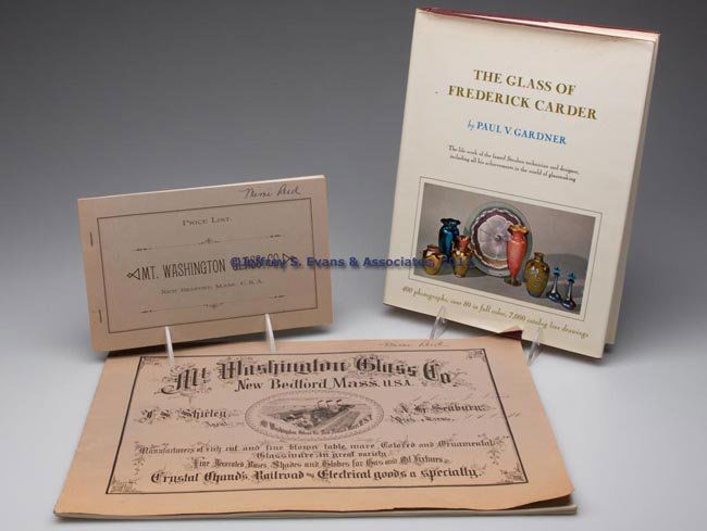 AMERICAN ART GLASS REFERENCE VOLUMES, LOT OF THREE: AMERICAN ART GLASS REFERENCE VOLUMES, LOT OF THREE, comprising "The Glass of Frederick Carder", Paul V. Gardner, Atglen, PA: Schiffer Publishing, Ltd., 1971, presentation copy, hard cover with dust ja