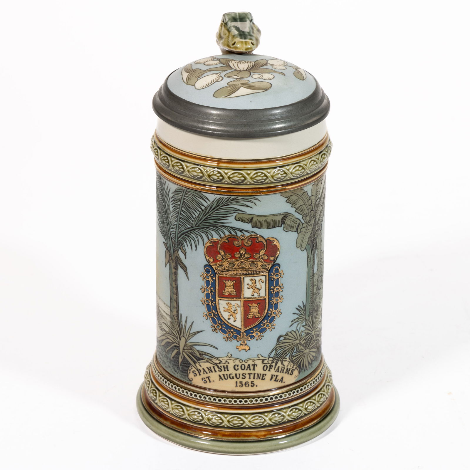 GERMAN METTLACH ST. AUGUSTINE CERAMIC STEIN (1 of 4)