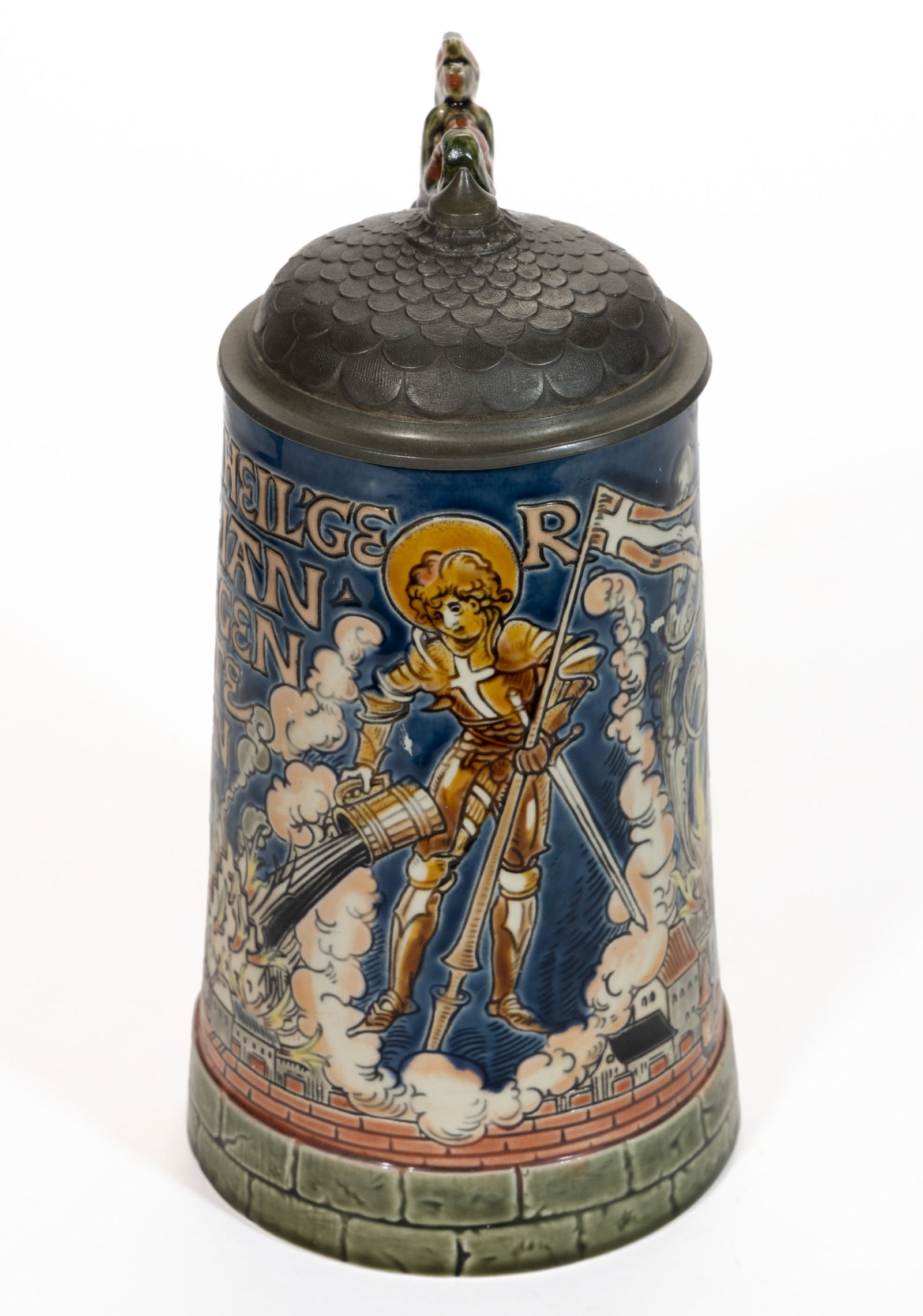 GERMAN METTLACH ST. FLORIAN CERAMIC STEIN (1 of 4)