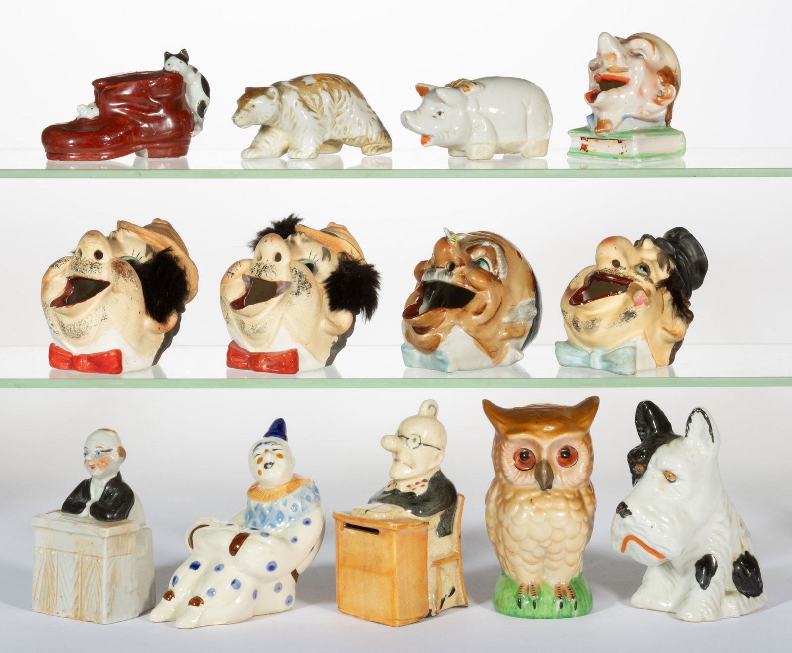 ASSORTED JAPANESE CERAMIC FIGURAL ARTICLES, LOT OF 13 (1 of 1)