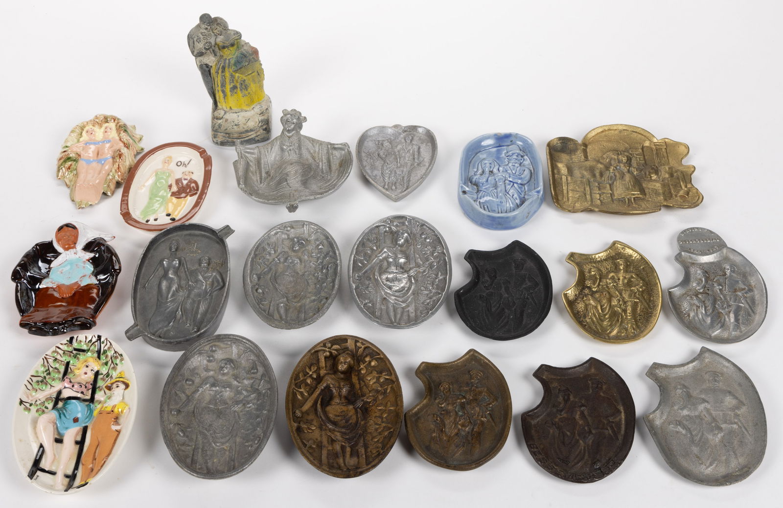 ASSORTED VINTAGE NAUGHTY / RISQUE ASHTRAYS, LOT OF 20 (1 of 1)