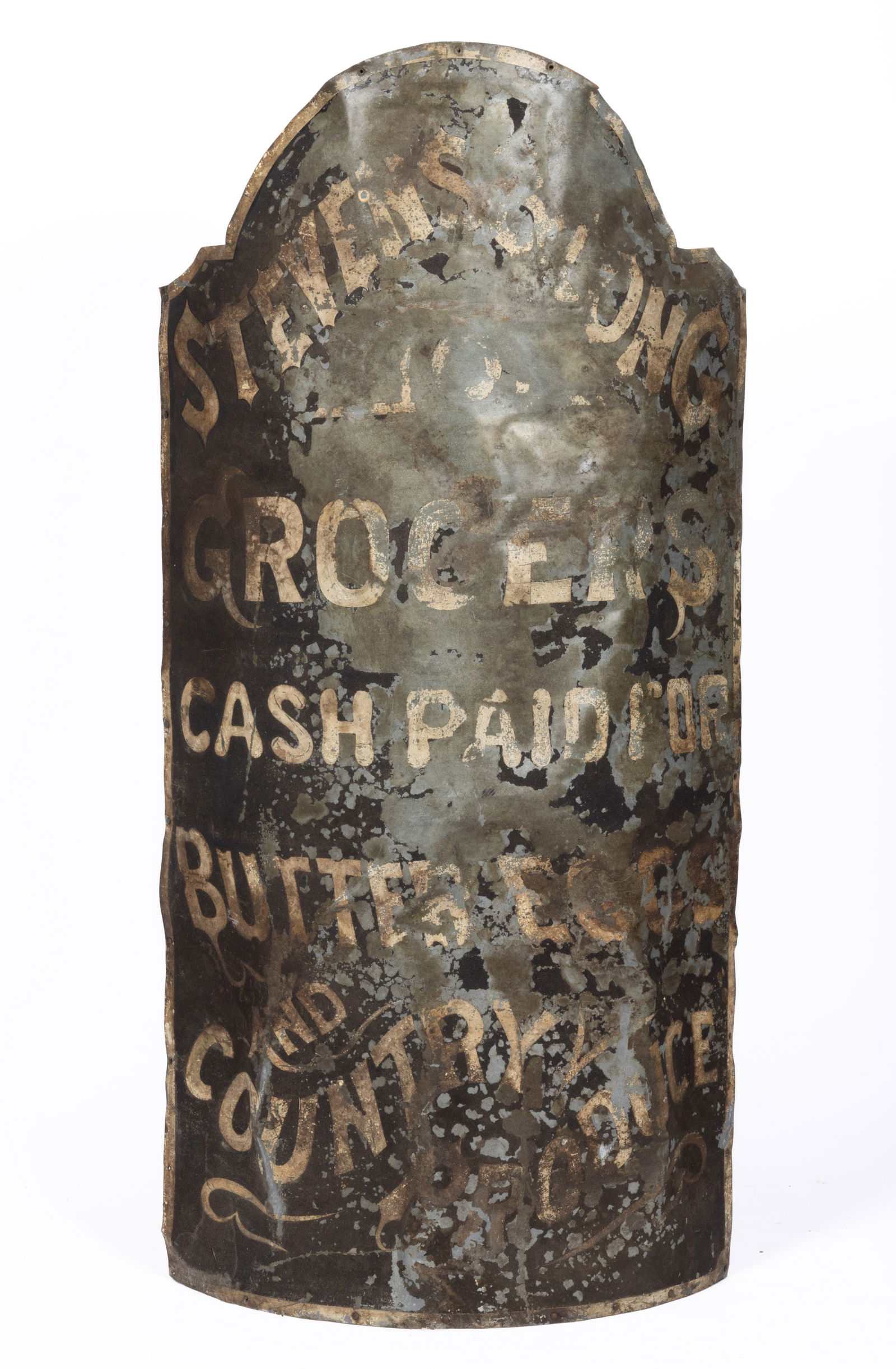 AMERICAN FOLK ART PAINTED TIN TRADE SIGN (1 of 4)