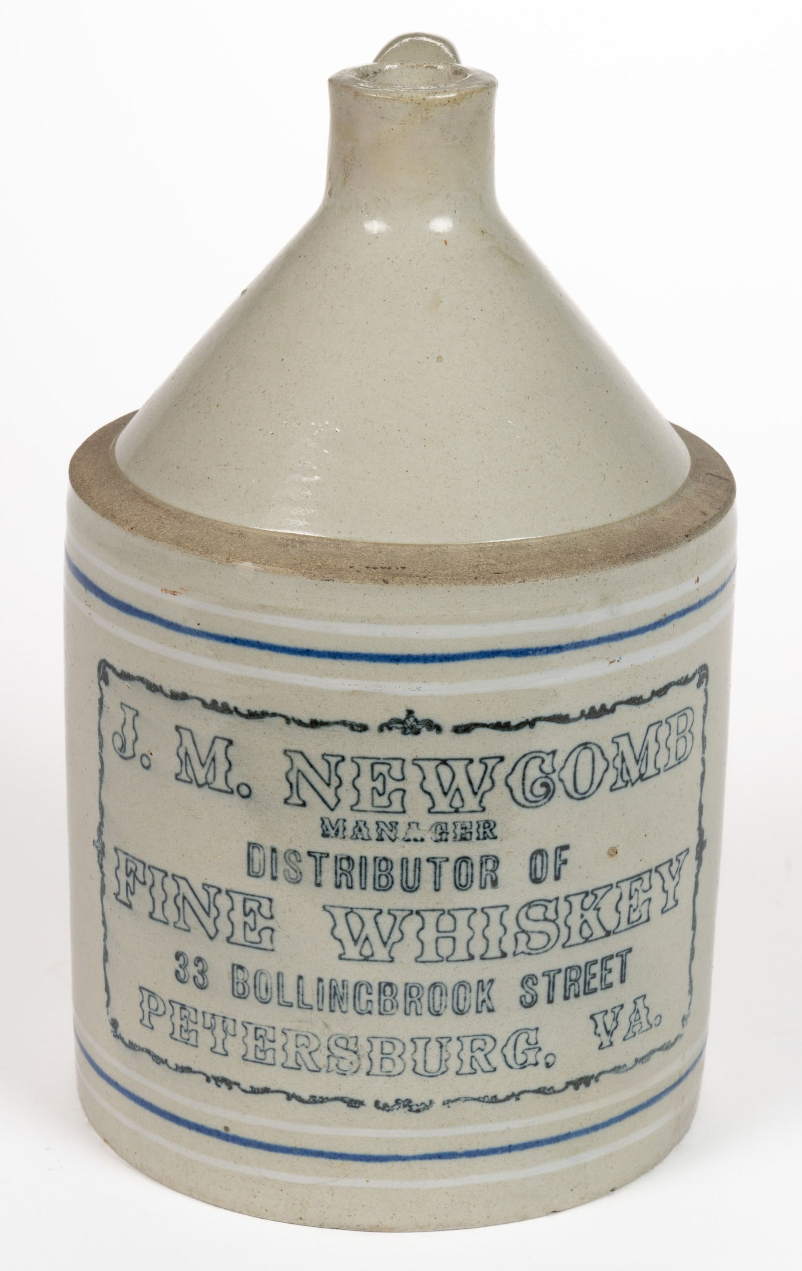 PETERSBURG, VIRGINIA WHISKEY MERCHANT ADVERTISING STONEWARE JUG (1 of 5)