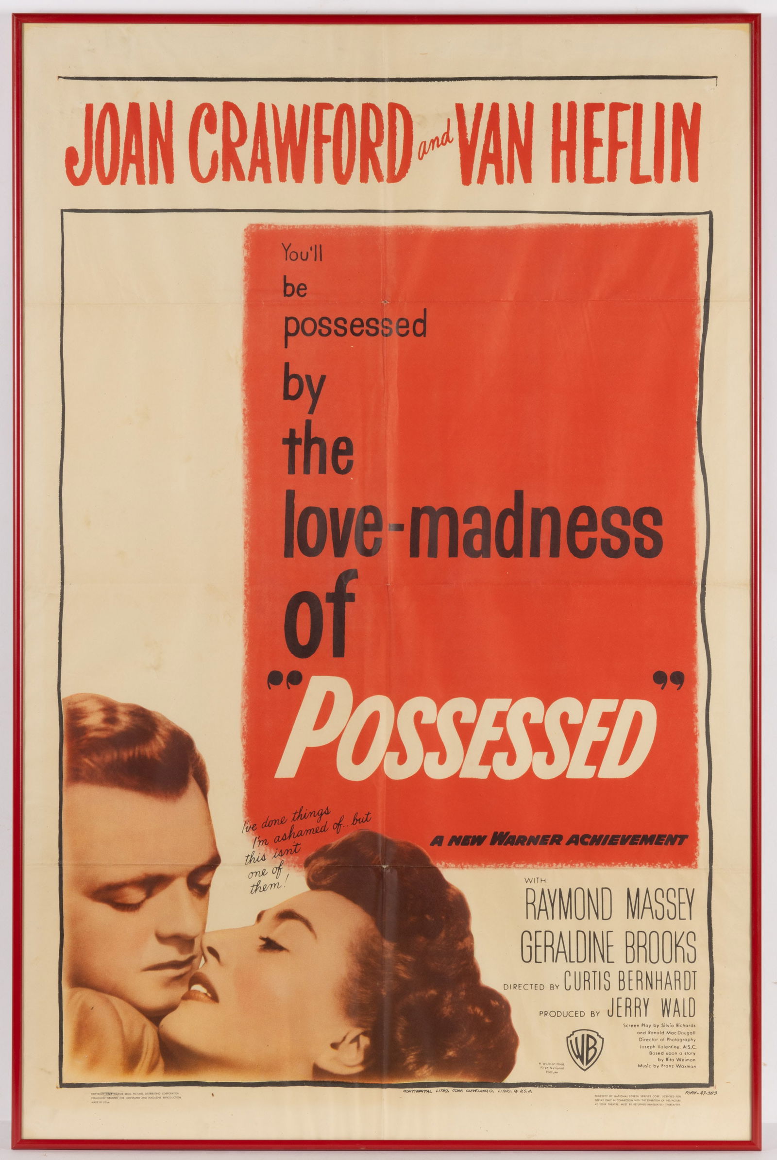 JOAN CRAWFORD "POSSESSED" ORIGINAL ONE-SHEET MOVIE POSTER (1 of 3)