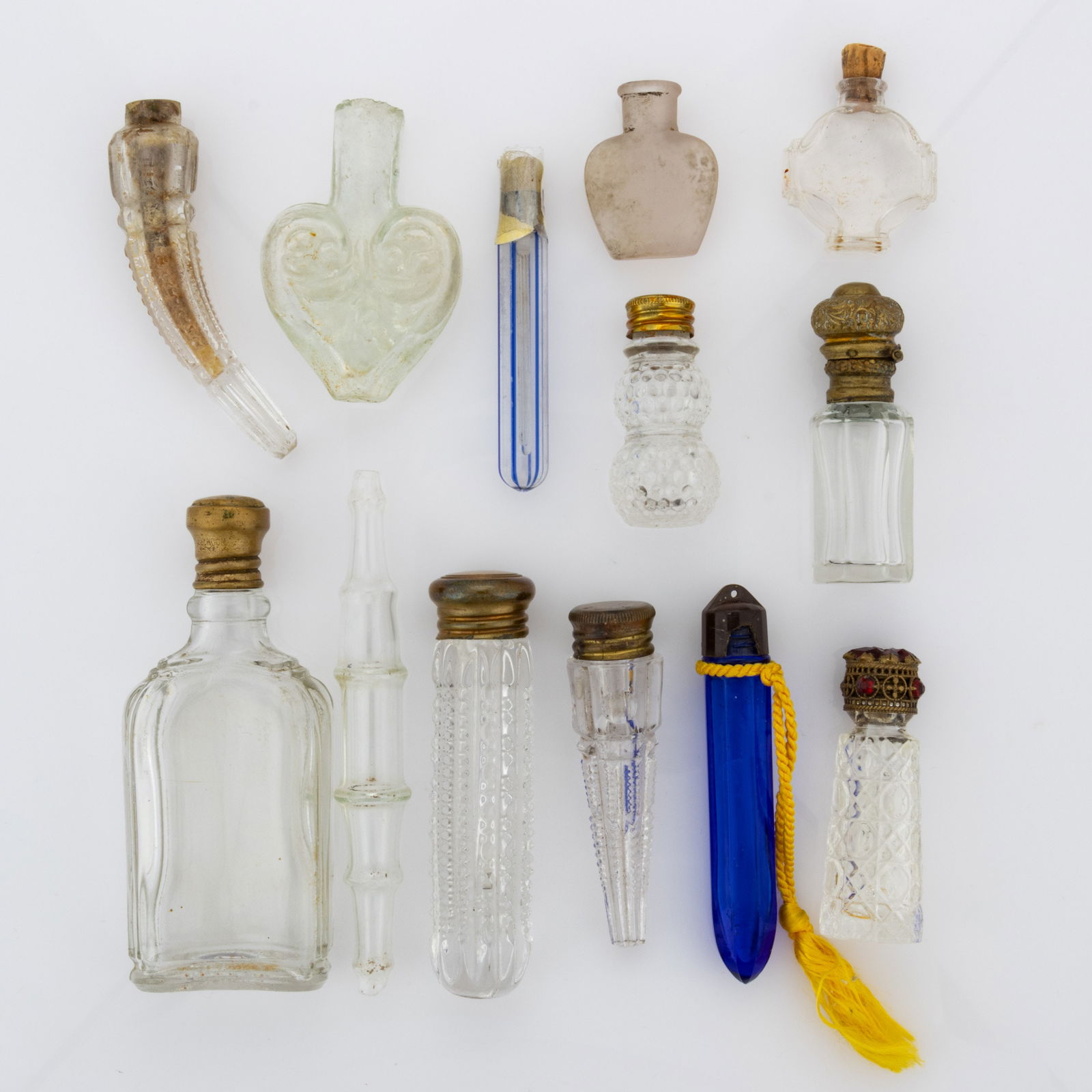 ASSORTED GLASS PERFUME / PUNGENT BOTTLES, LOT OF 13 (1 of 1)