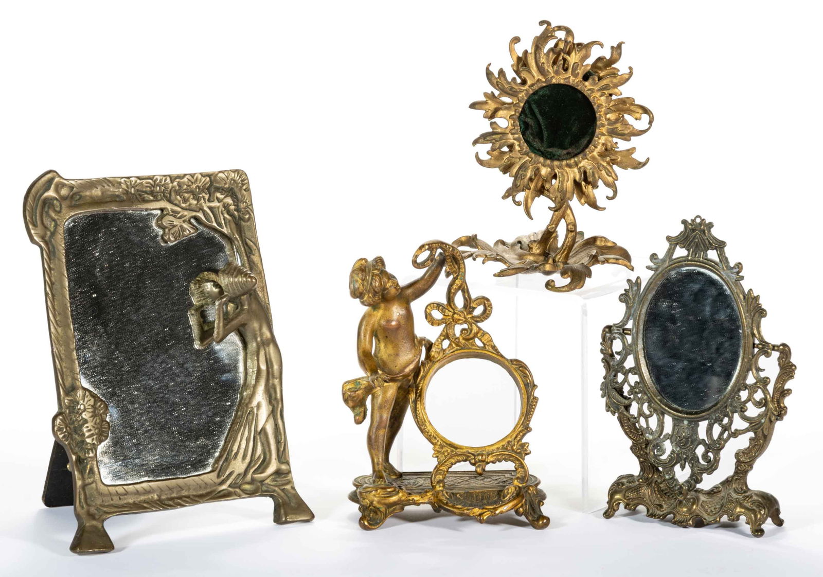 ASSORTED METAL DRESSER ACCESSORIES, LOT OF FOUR (1 of 2)