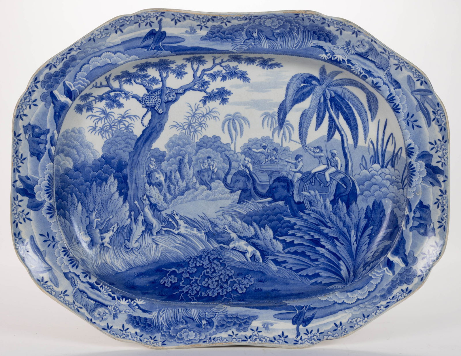 STAFFORDSHIRE TRANSFER-PRINTED  INDIAN SPORTING SERIES CERAMIC PLATTER (1 of 2)