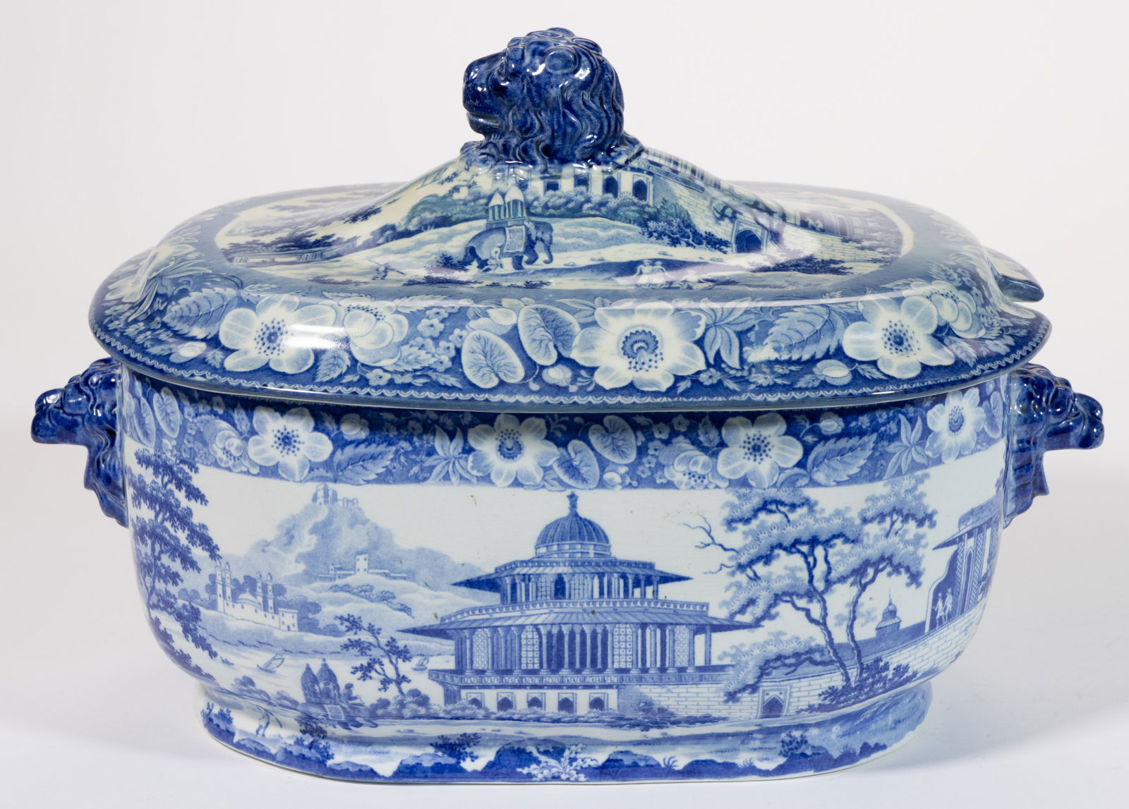 BRITISH INDIA VIEW TRANSFER-PRINTED SOUP TUREEN (1 of 7)