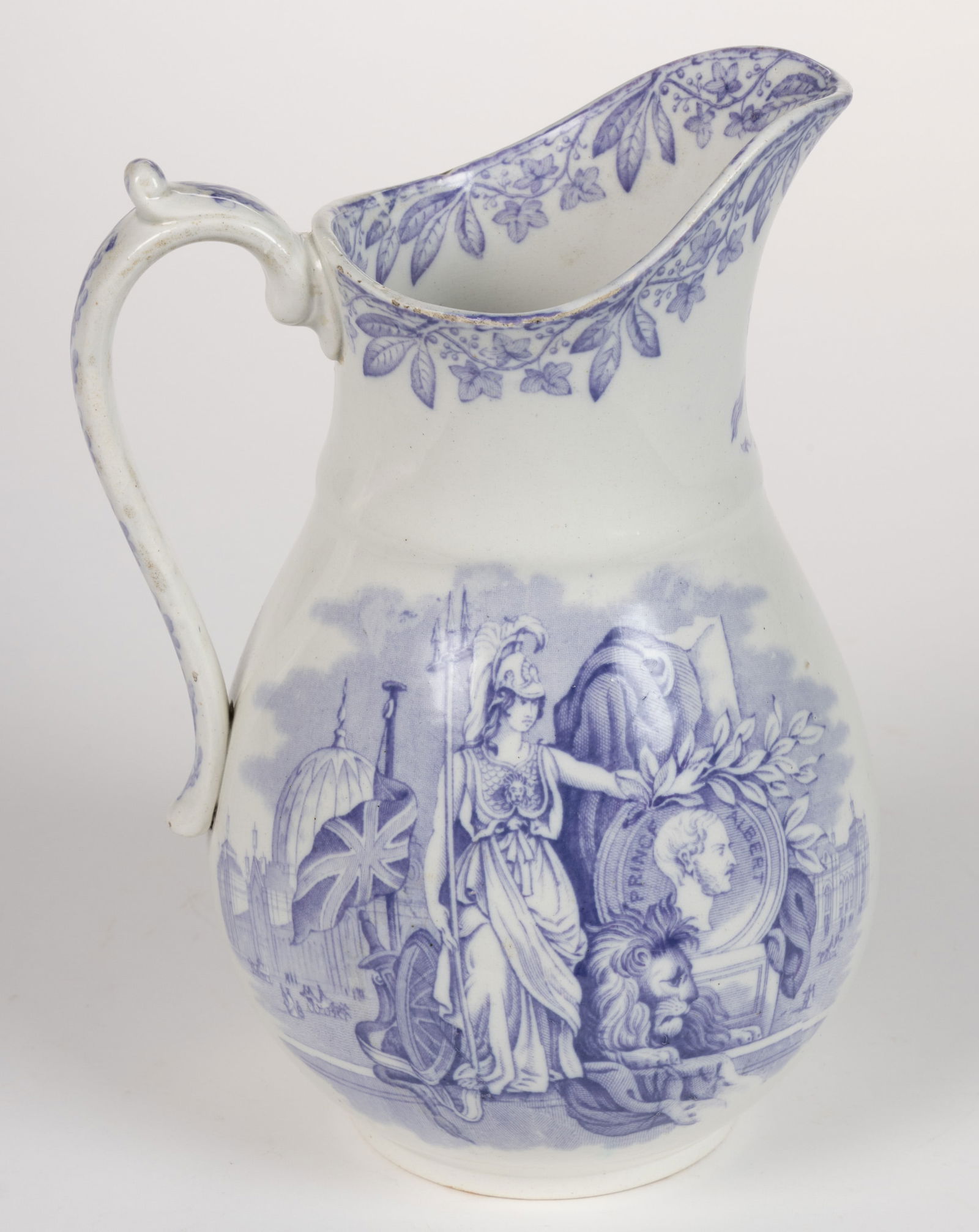 WELSH TRANSFER-PRINTED PRINCE ALBERT COMMEMORATIVE CERAMIC JUG (1 of 2)