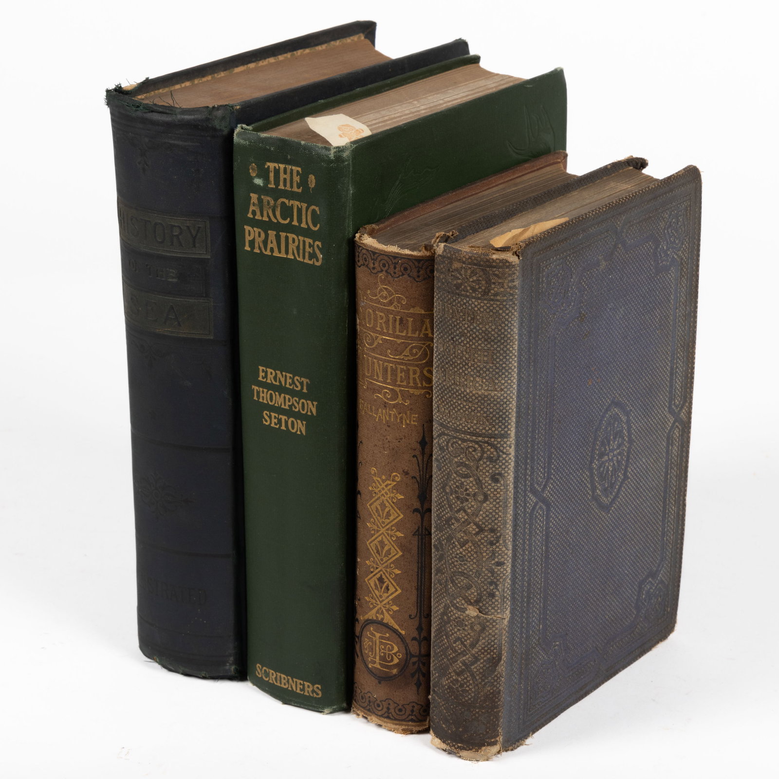 ANTIQUARIAN TRAVEL VOLUMES, LOT OF FOUR: ANTIQUARIAN TRAVEL VOLUMES, LOT OF FOUR, including (1) Baldwin, African Hunting From Natal to the Zambesi..., 1863; (2) Ballantyne, The Gorilla Hunters. A Tale of the Wilds of Africa, 1