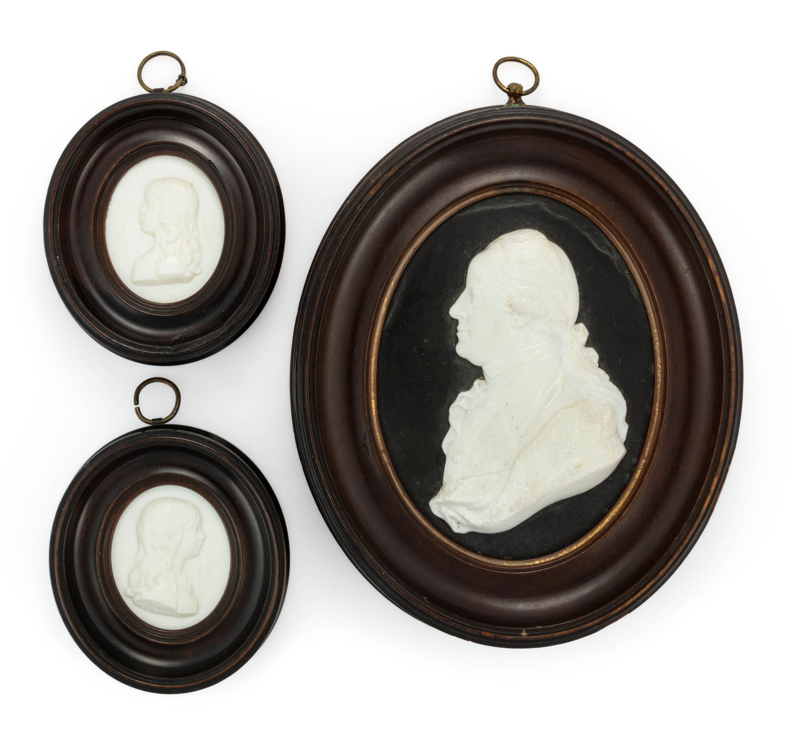 JAMES TASSIE (SCOTTISH, 1735-1799) CAMEO MINIATURE PORTRAITS, LOT OF THREE (1 of 2)