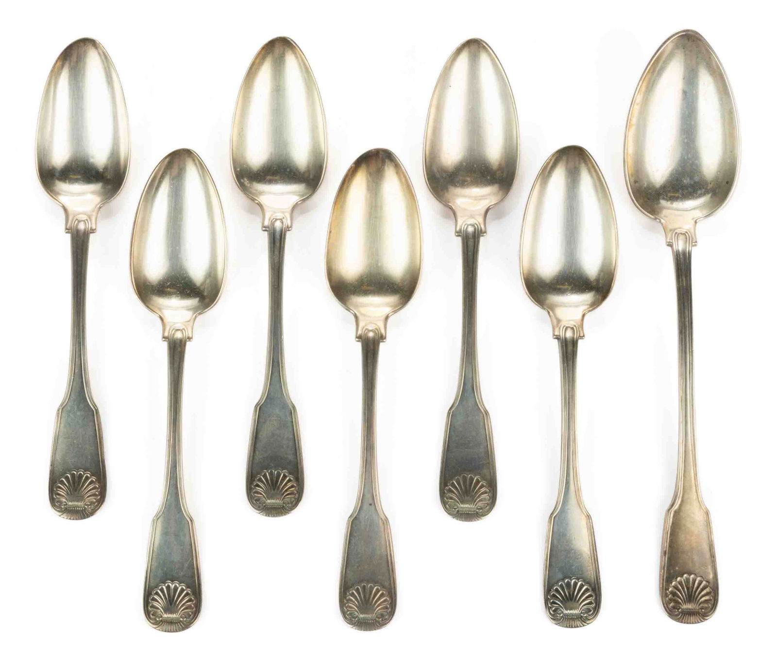 PHILADELPHIA, PENNSYLVANIA COIN SILVER SERVING SPOONS, SET OF SEVEN (1 of 1)