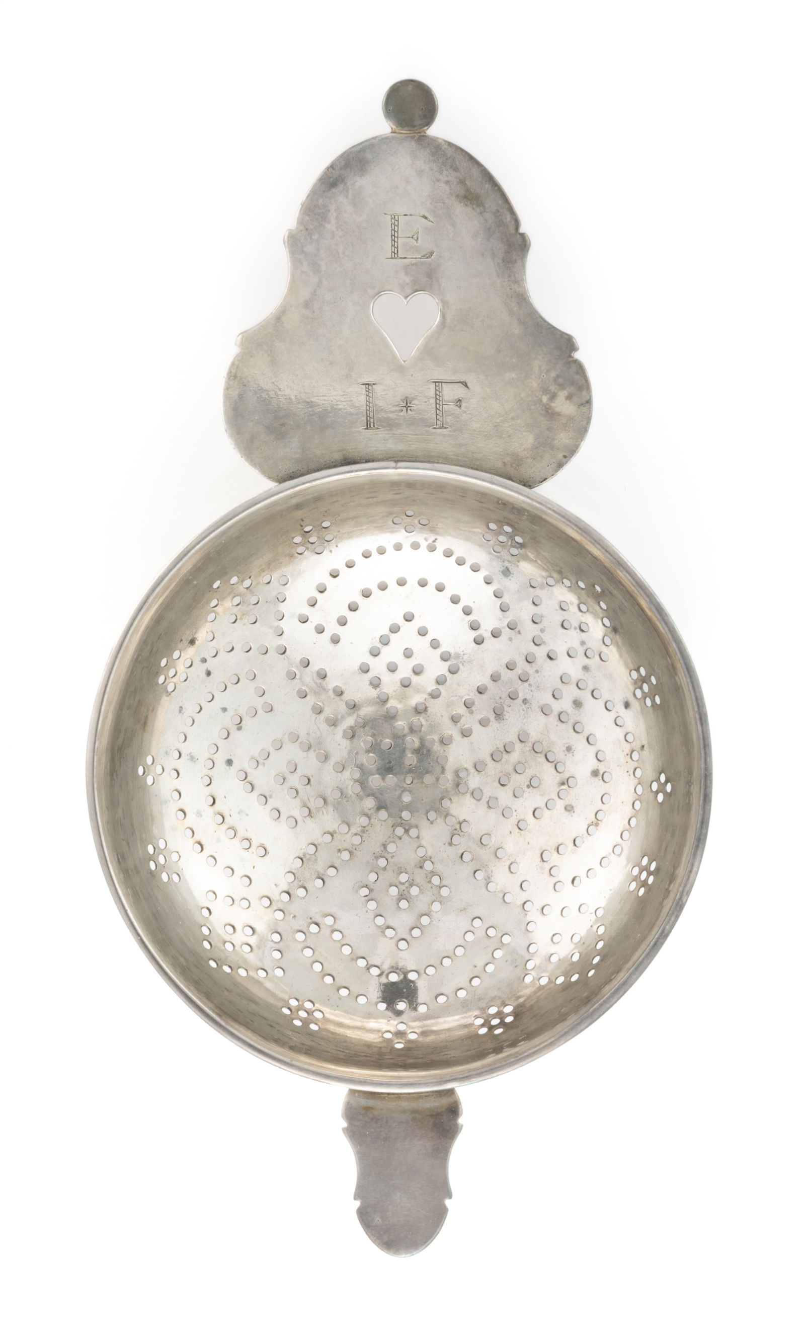 ENGLISH GEORGE II STERLING SILVER TEA OR LEMON STRAINER (1 of 1)