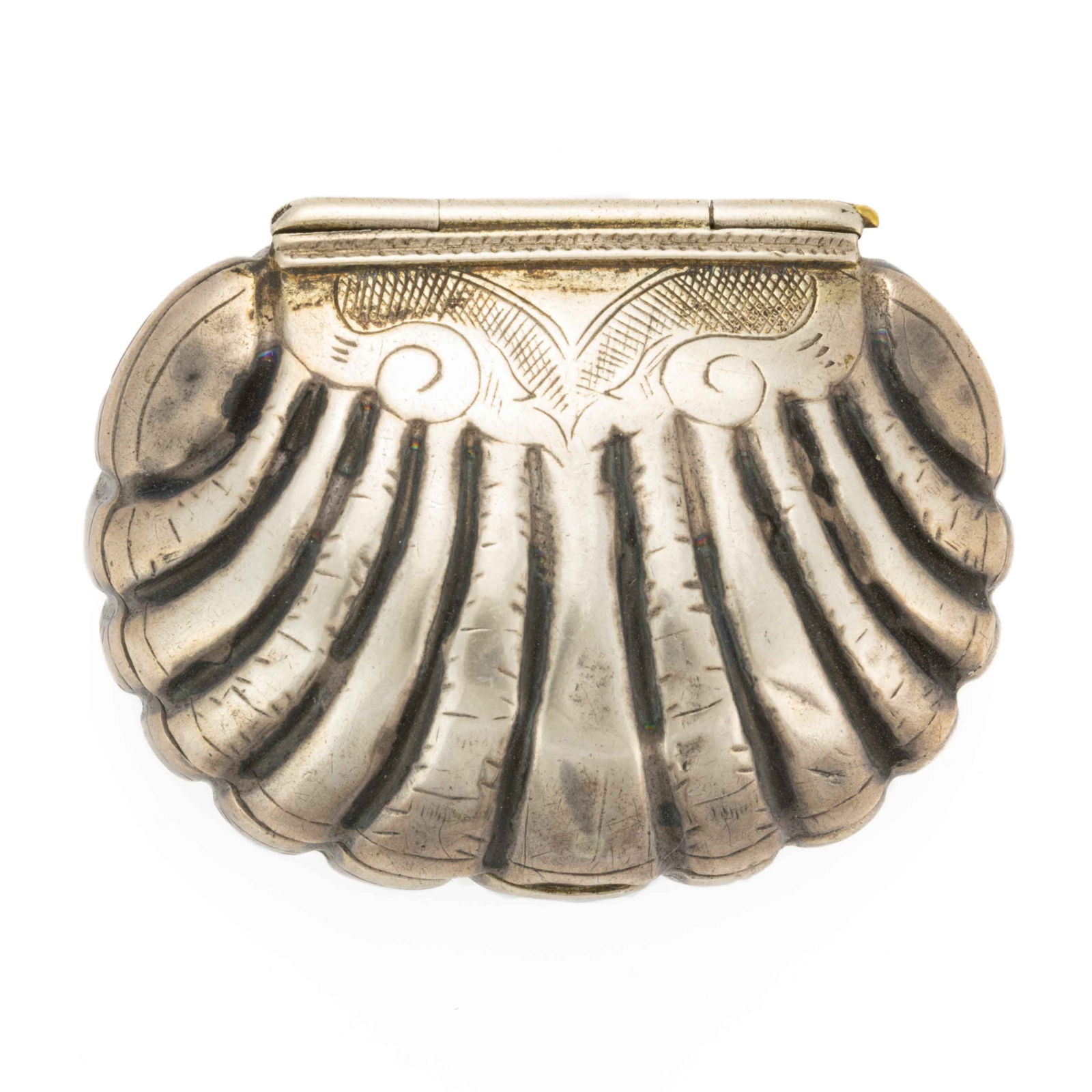17TH CENTURY FRENCH STRASBOURG SHELL-FORM SILVER SNUFF BOX (1 of 3)