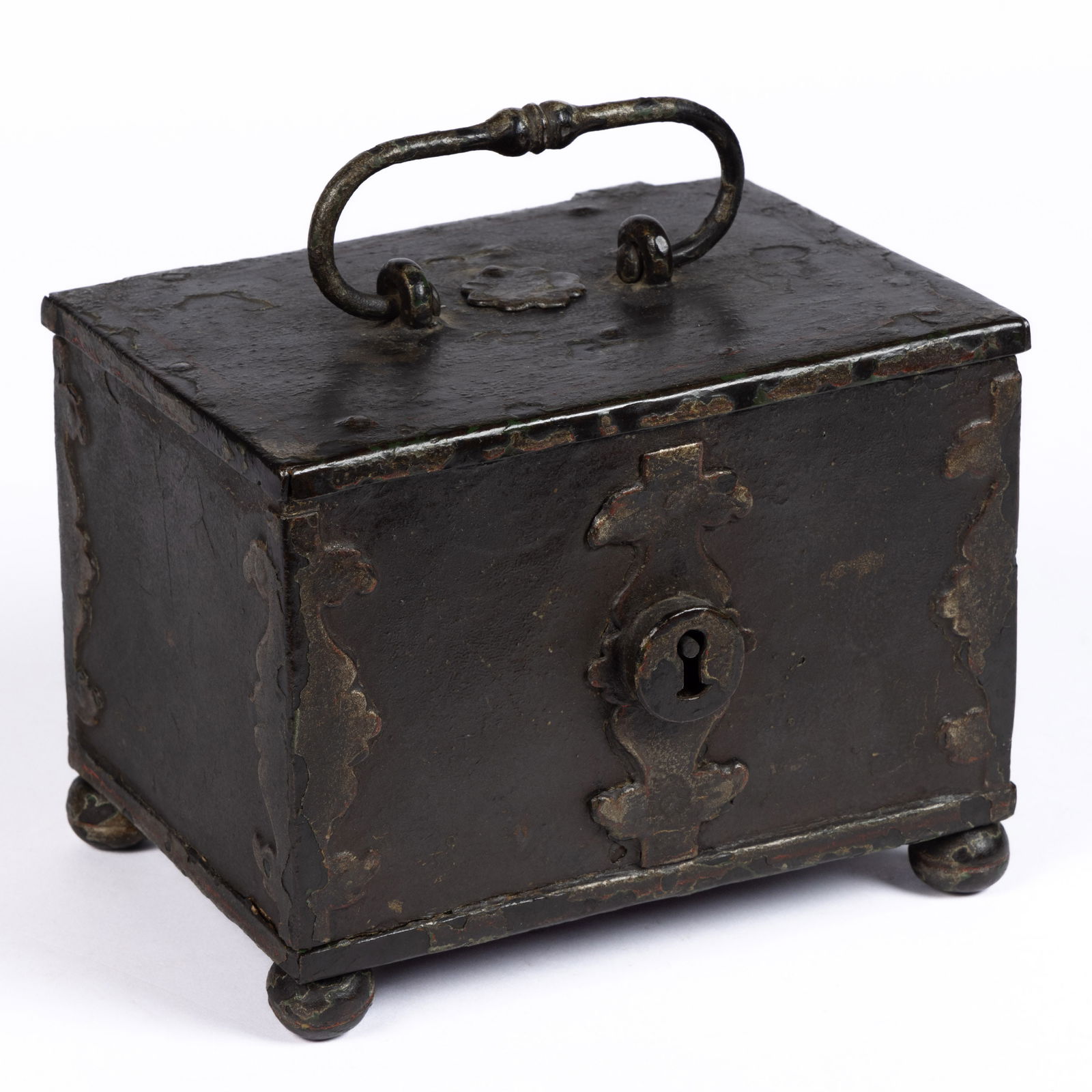 GERMAN IRON-BOUND STEEL STRONG BOX / TRAVEL SAFE (1 of 6)