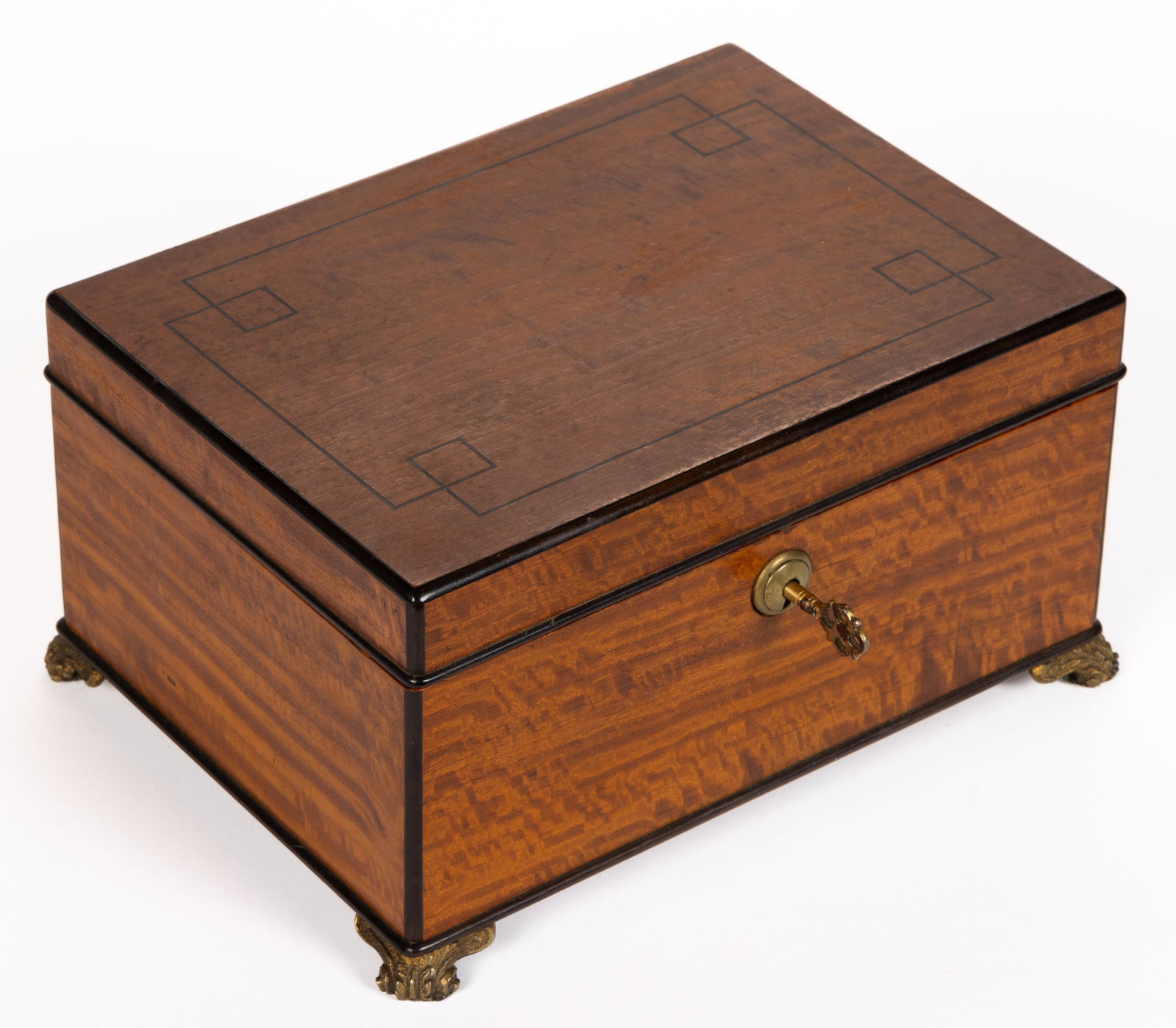 ALFRED DUNHILL, LONDON INLAID BURR WOOD TABLE CIGAR BOX (1 of 8)