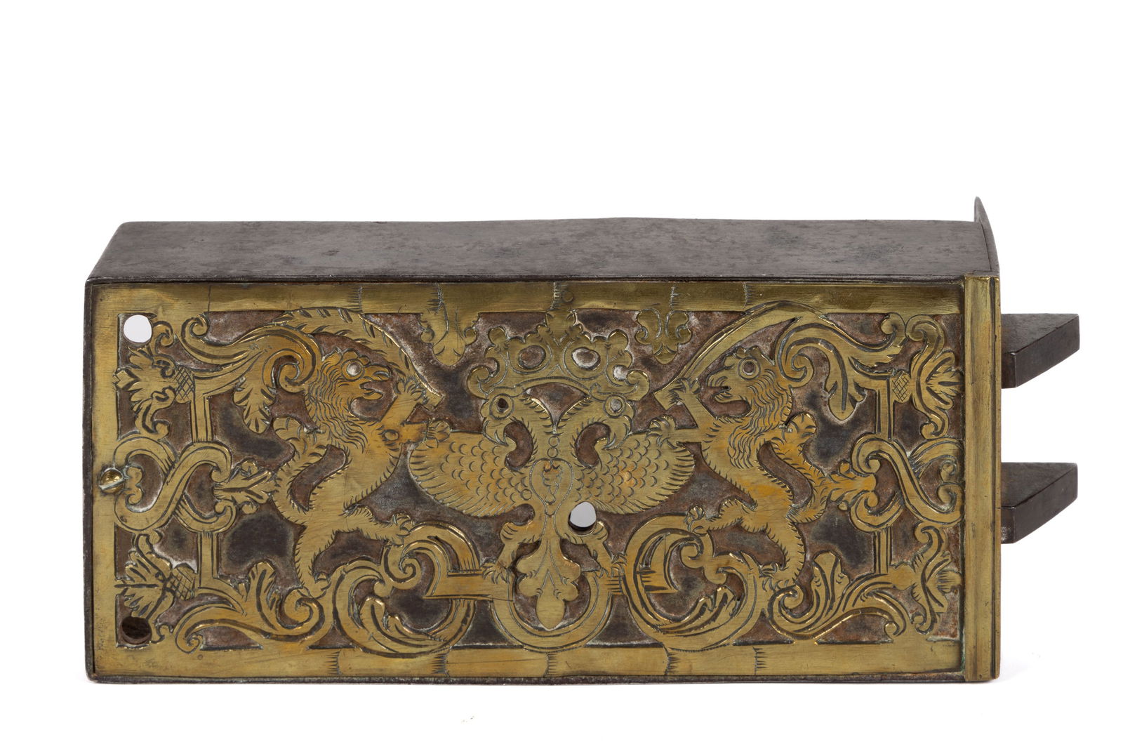 EUROPEAN BRASS AND STEEL DECORATIVE RIM LOCK (1 of 2)