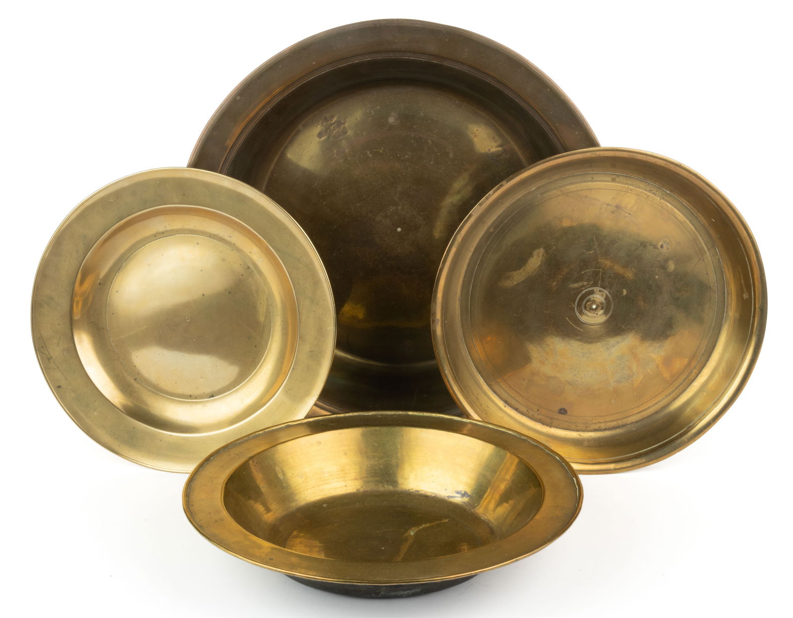 CONTINENTAL / ENGLISH GEORGIAN BRASS TABLE ARTICLES, LOT OF FOUR (1 of 2)