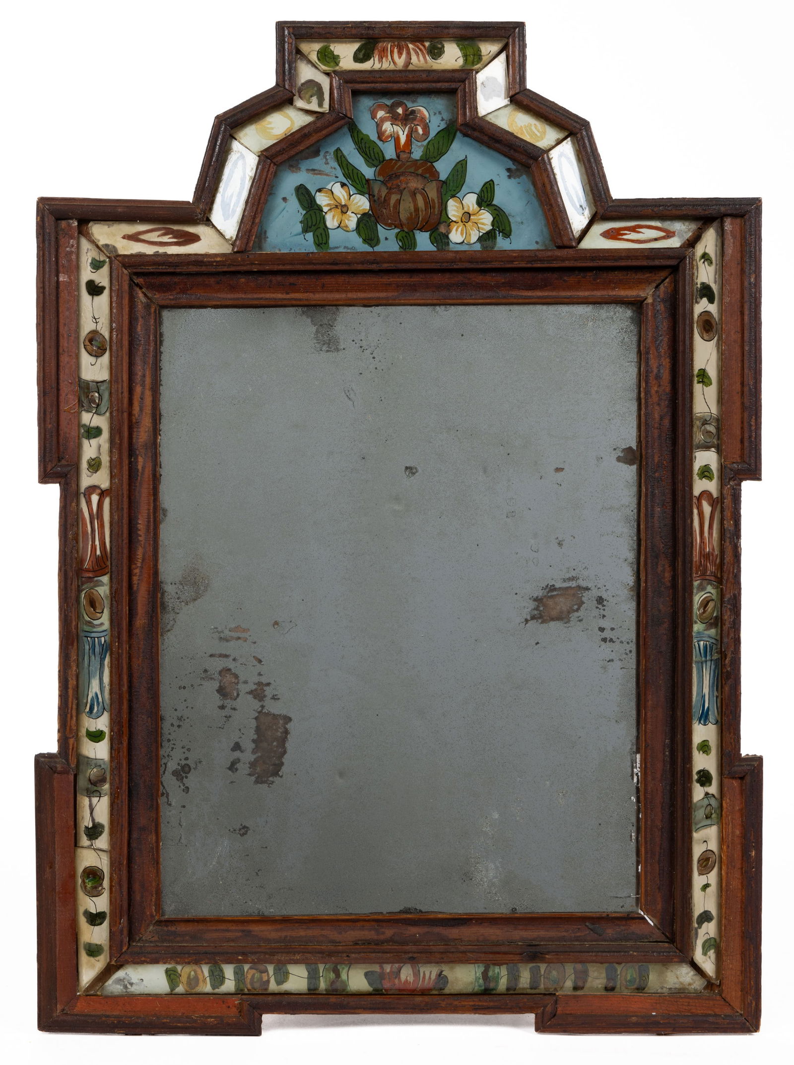 QUEEN ANNE REVERSE-PAINTED COURTING MIRROR (1 of 3)