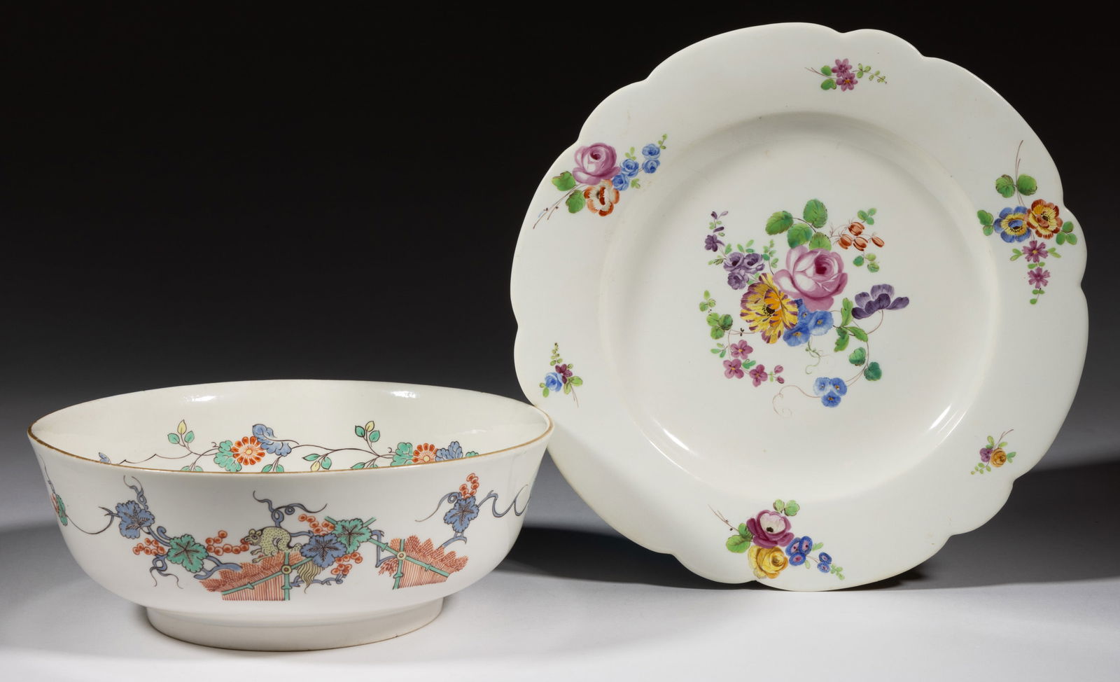 FRENCH CHANTILLY PORCELAIN TABLE ARTICLES, LOT OF TWO (1 of 4)