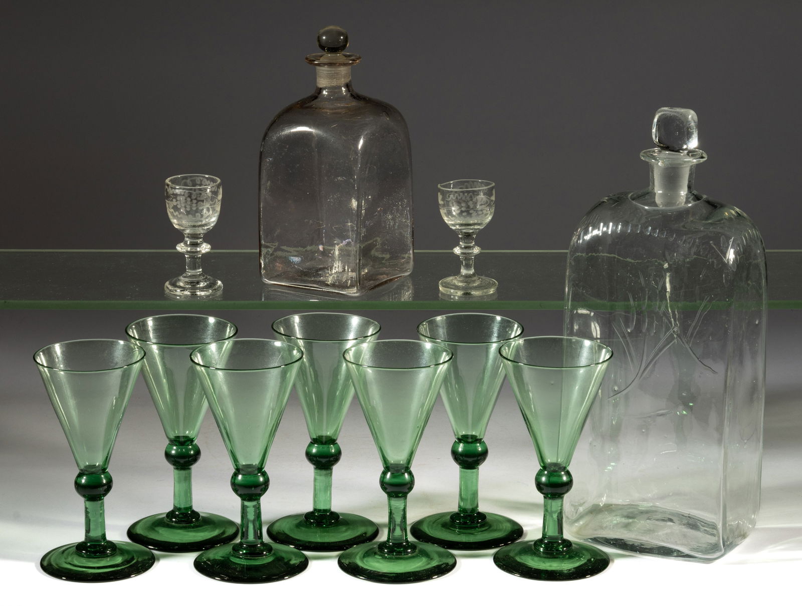 ASSORTED ENGLISH / CONTINENTAL BLOWN DRINKING ARTICLES, LOT OF 11 (1 of 1)