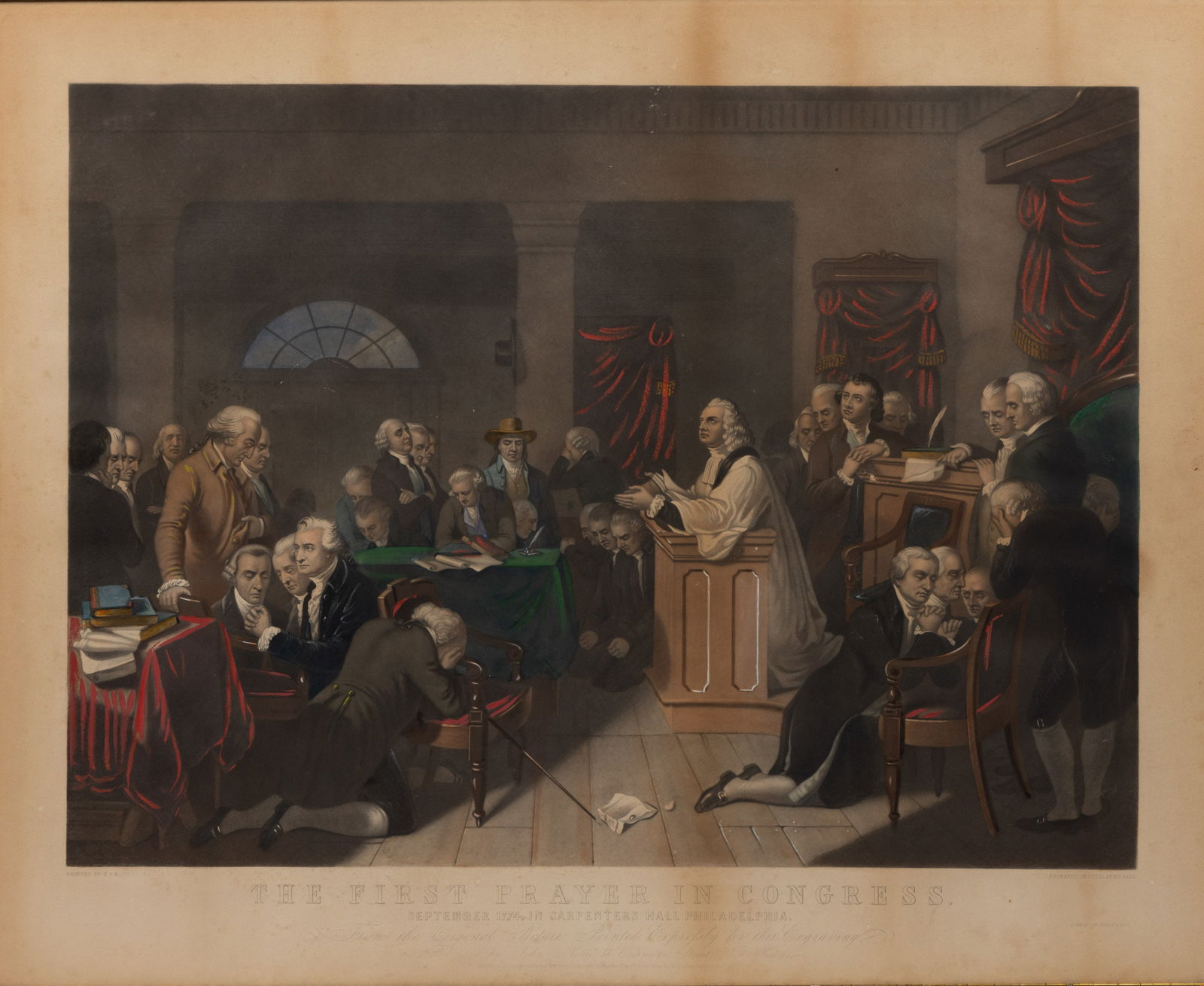 AMERICAN COLONIAL HISTORICAL PRINT (1 of 5)