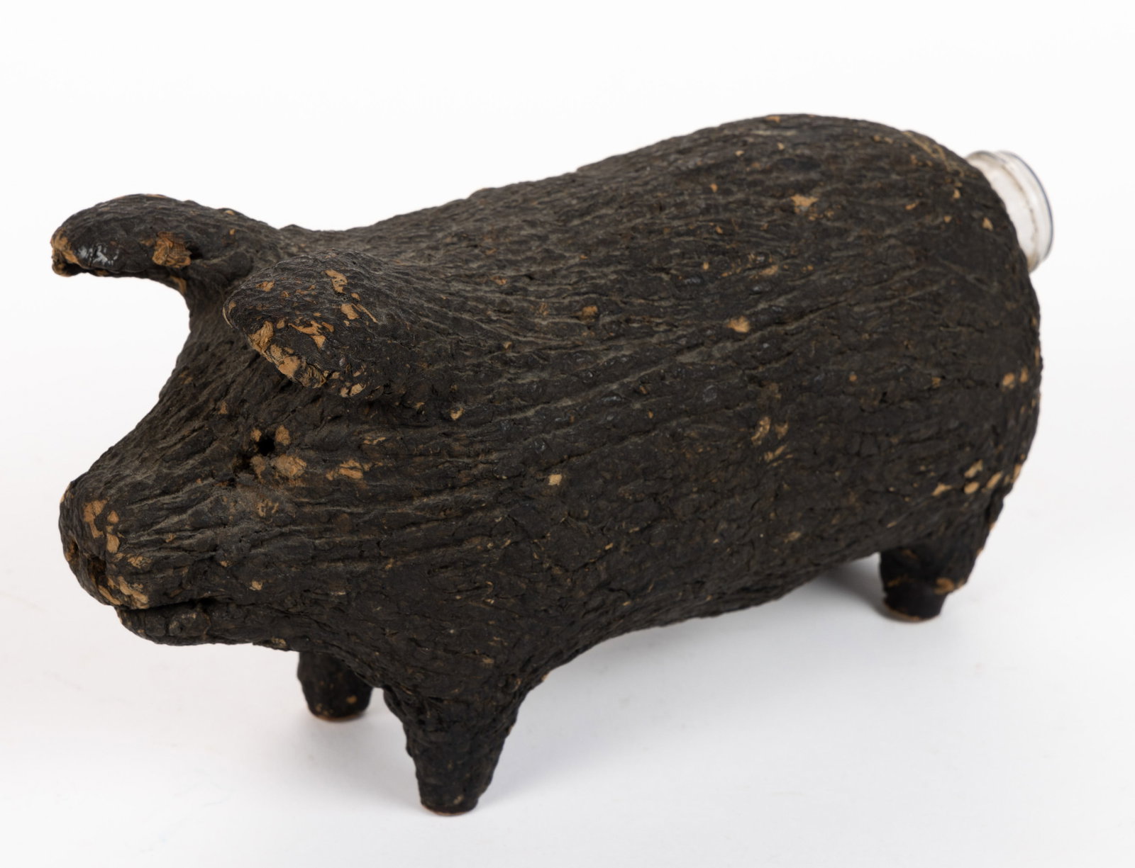 AMERICAN FOLK ART PIG-FORM WHISKEY FLASK (1 of 5)