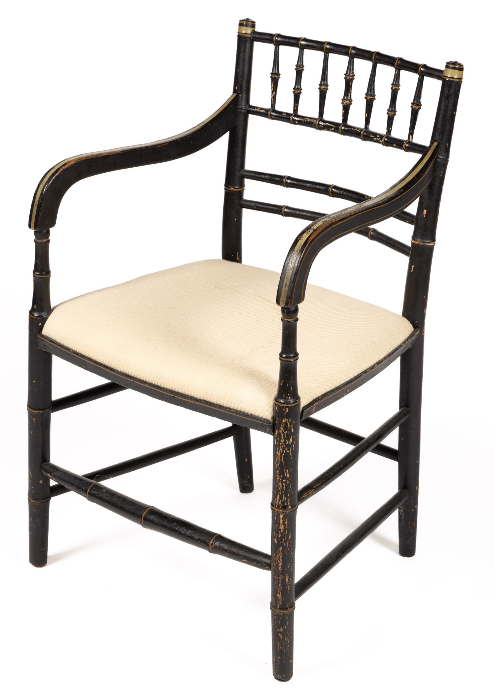 MID-ATLANTIC PAINTED BAMBOO-TURNED ARMCHAIR (1 of 5)