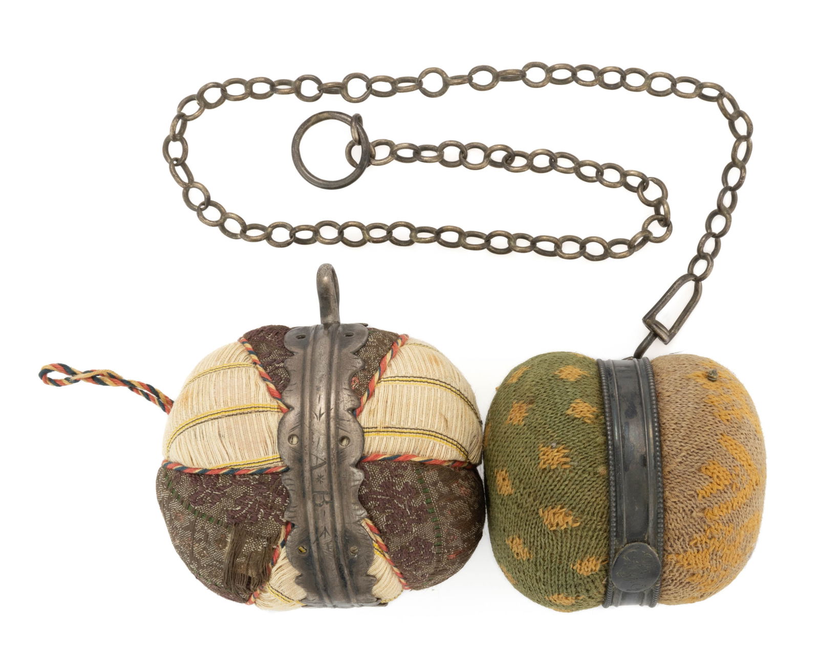 GEORGIAN PIN-BALLS / PINCUSHIONS, LOT OF TWO (1 of 2)