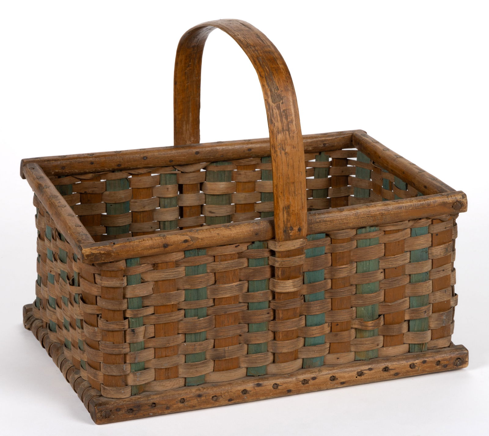 VIRGINIA DECORATED STAVE-AND-FRAME WOVEN-SPLINT MARKET BASKET (1 of 6)