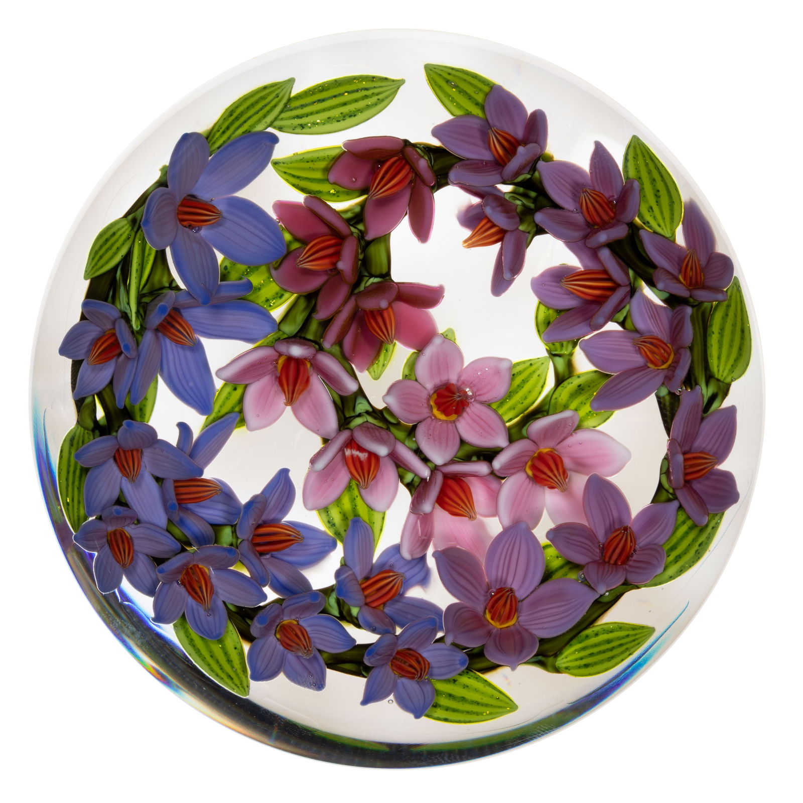 COLIN RICHARDSON (AMERICAN, B. 1979) ASCENT INTO SPRINGTIME LAMPWORK STUDIO ART GLASS MAGNUM PAPERWE (1 of 2)