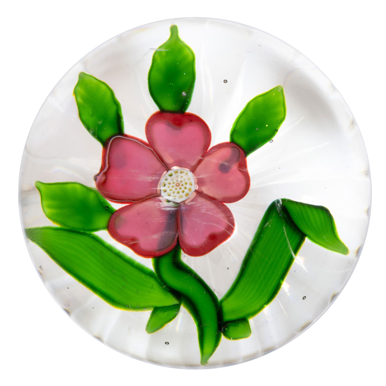 ANTIQUE BACCARAT DOGROSE LAMPWORK ART GLASS PAPERWEIGHT (1 of 2)