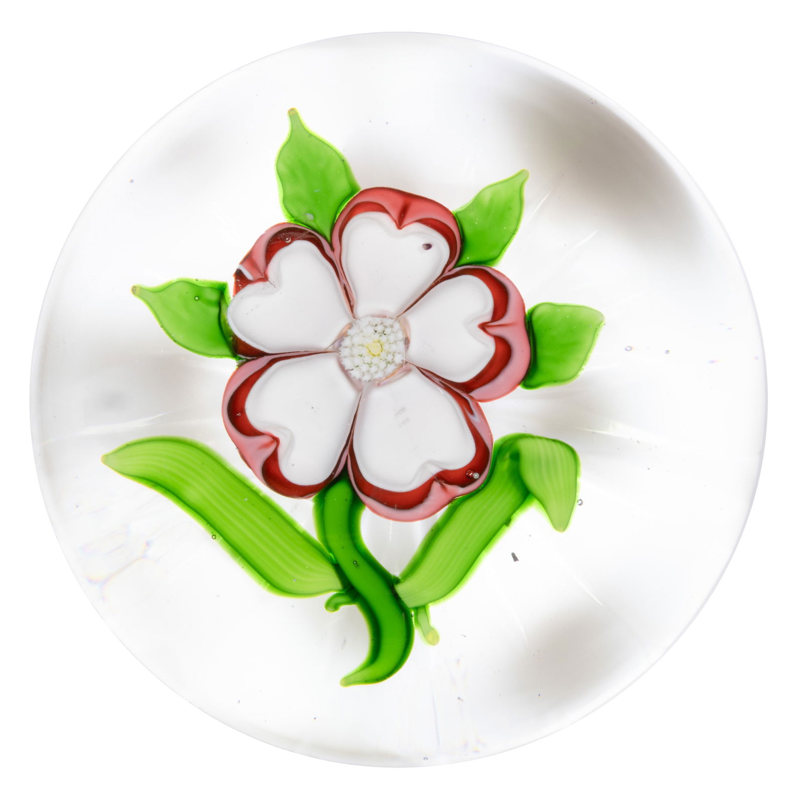 ANTIQUE BACCARAT DOGROSE LAMPWORK ART GLASS PAPERWEIGHT (1 of 2)